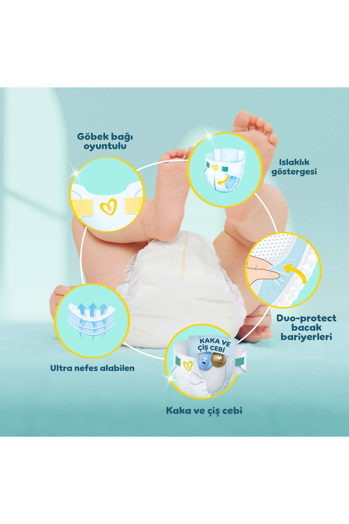 پوشک بچه BABY DIAPER PREMIUM CARE NO:2 X 60 اورجینال Prima