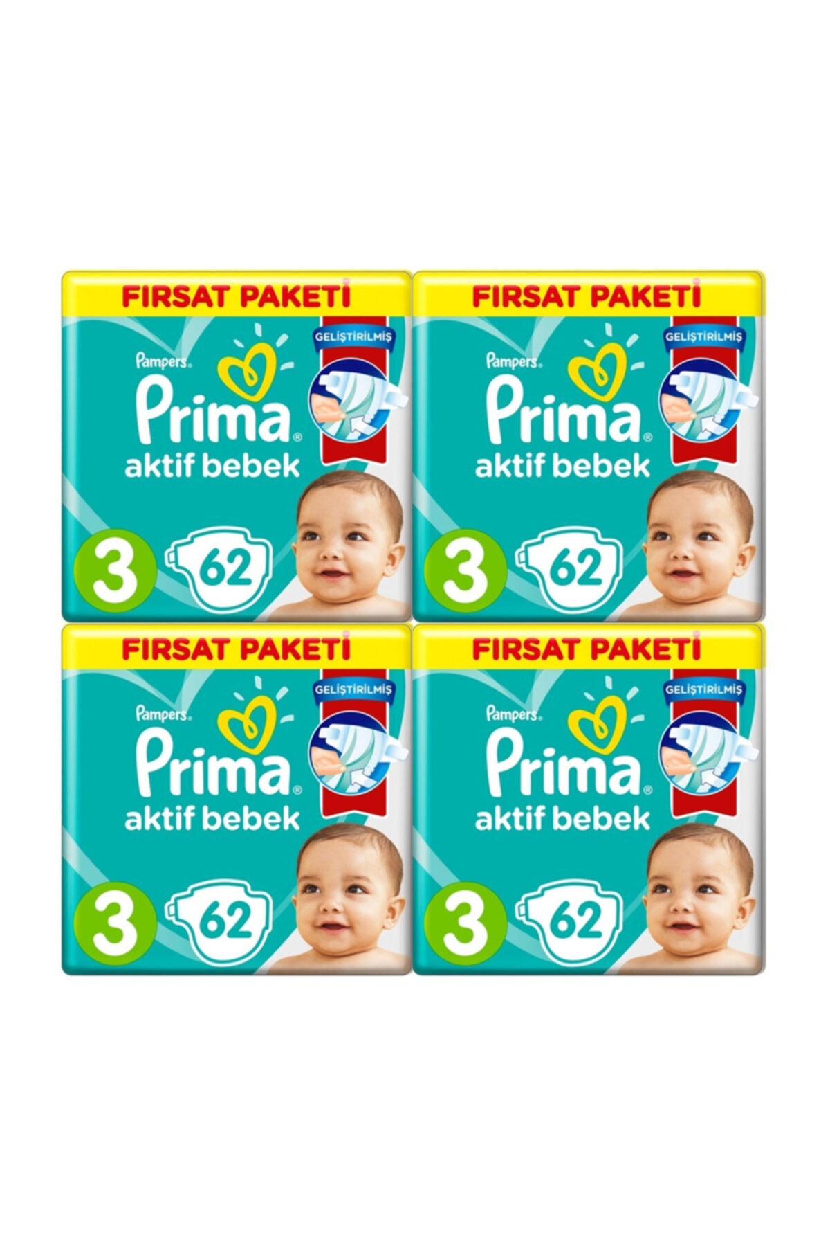 پوشک بچه پکیج فرصت کودک فعال شماره 3 62 4 248 عدد اورجینال Prima