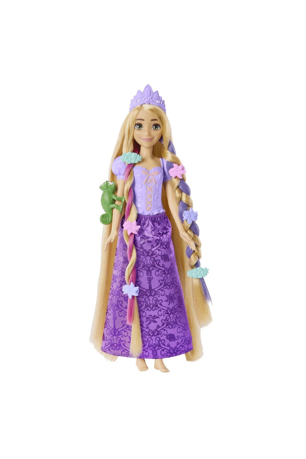 عروسک های اسباب بازی و لوازم جانبی MATTEL DISNEY PRINCESS RAPUNZEL با موهای جادویی تغییر رنگ HLW18 DİSNEY
