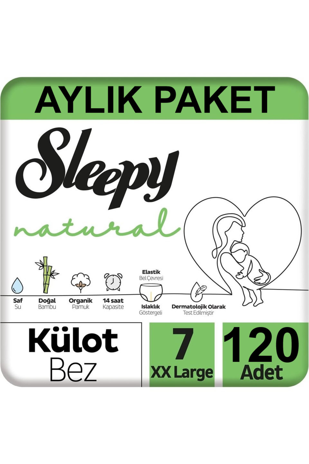 پوشک بچه بسته بندی ناخالص طبیعی شورتی سایز 7 XXLARGE 20 30 کیلویی 120 عدد اورجینال Sleepy