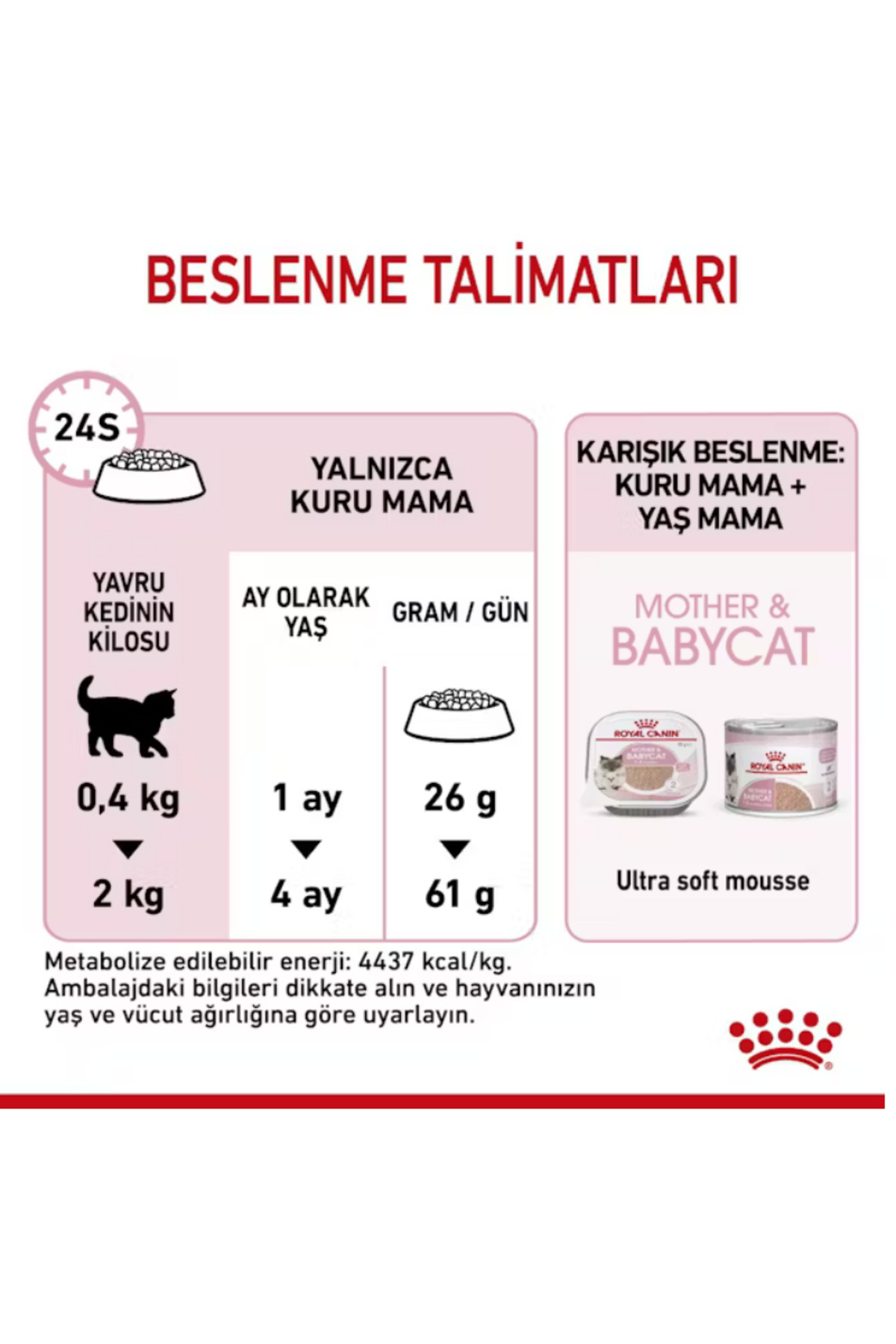 غذای خشک گربه مادر باردار و شیرده و بچه‌گربه، ۴۰۰ گرم، رویال کنین Royal Canin Mother & Babycat