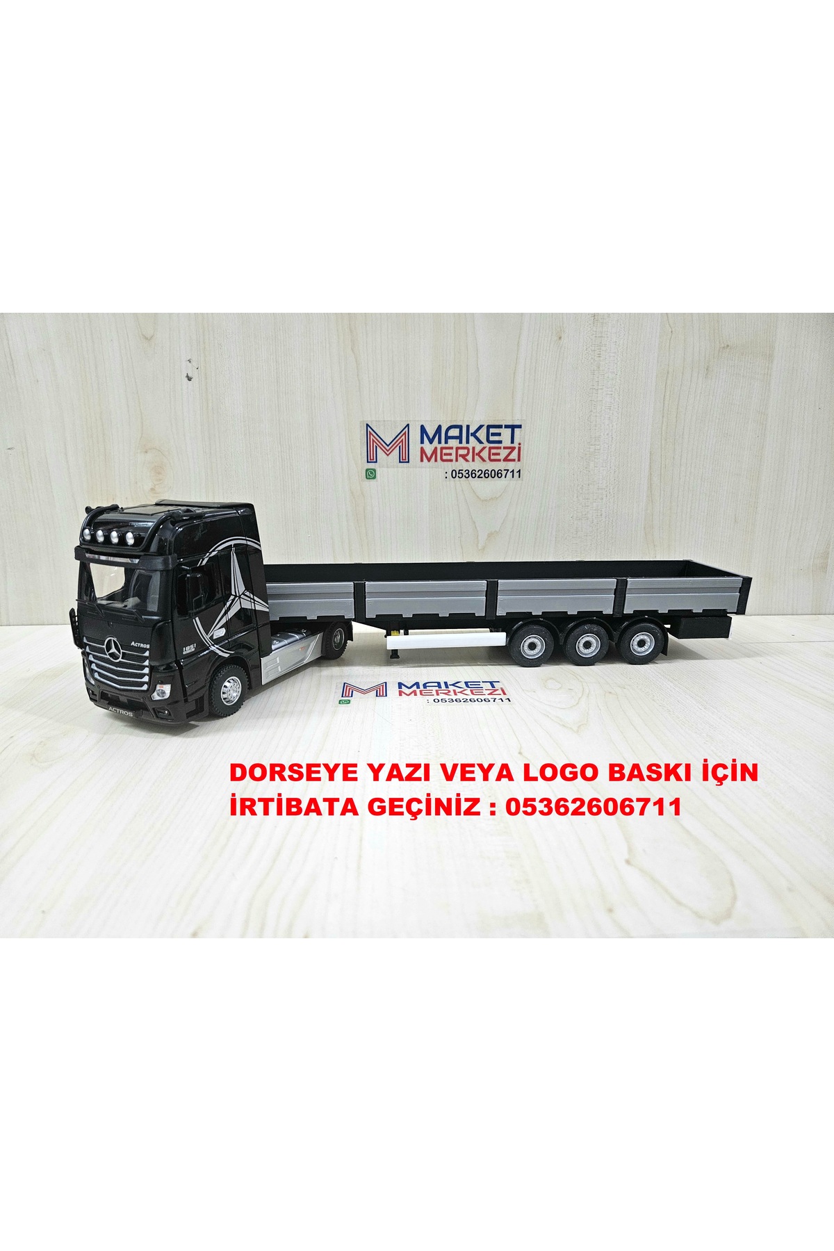 مدل خودرو نیم متر طول 1 36 MERCEDES ACTROS RAIL MODEL نام نوشته شده BLACK از ترکیه Maket
