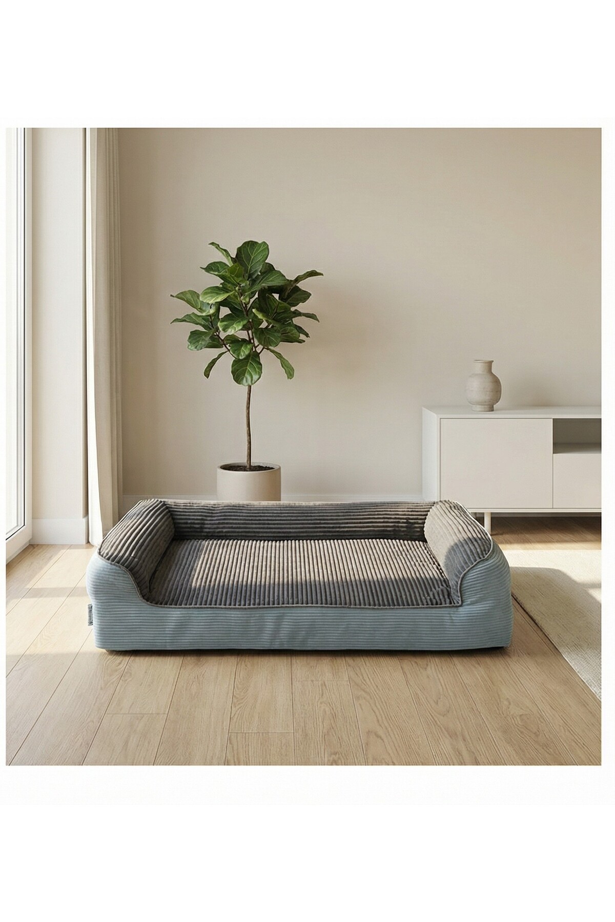 جای خواب سگ ویسکوپت ViscoPet Premium Sofa با فوم بلوکی، روکش محافظ و زیپ خاکستری