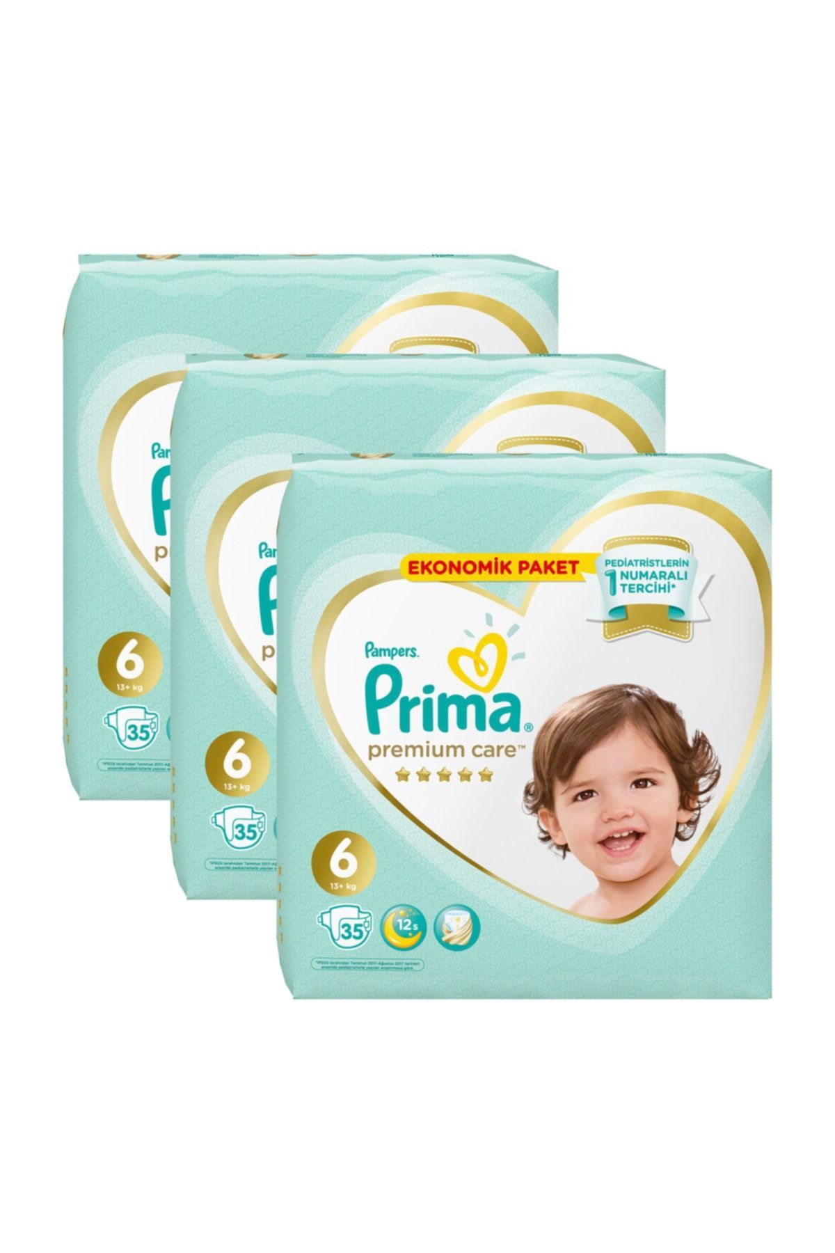 پوشک بچه پرمیوم CARE 6NO 105 PIECES اورجینال Prima