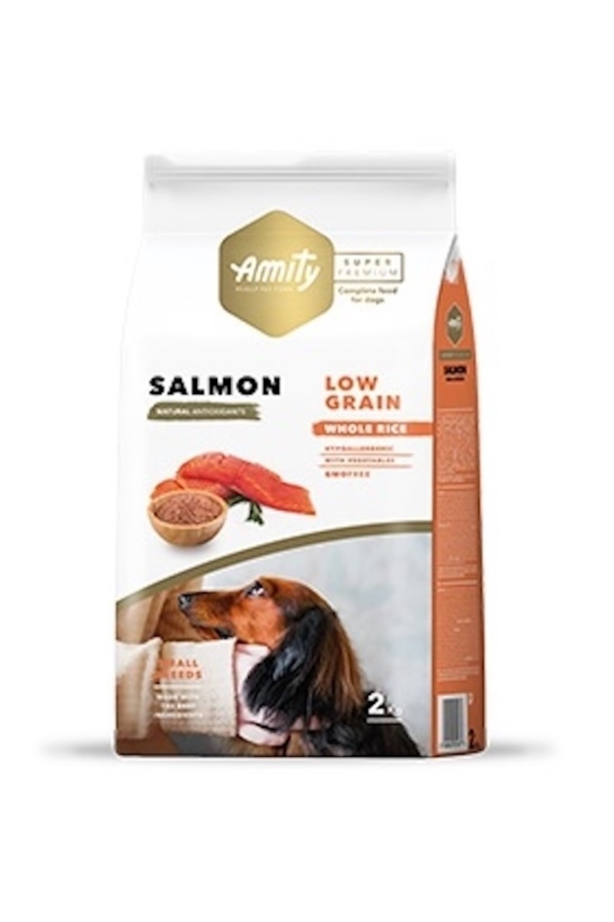 غذای خشک سگ آمی تی AMITY Super Premium Low Grain Adult Mini با طعم ماهی سالمون، ۲ کیلوگرم