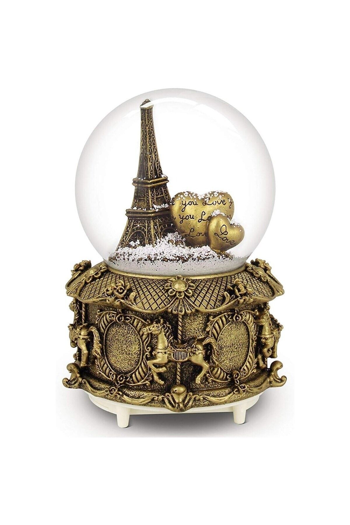گوی برفی برج ایفل نورانی موزیکال اسپری شده در اندازه بزرگ SNOW GLOBE از ترکیه hediyesahibi
