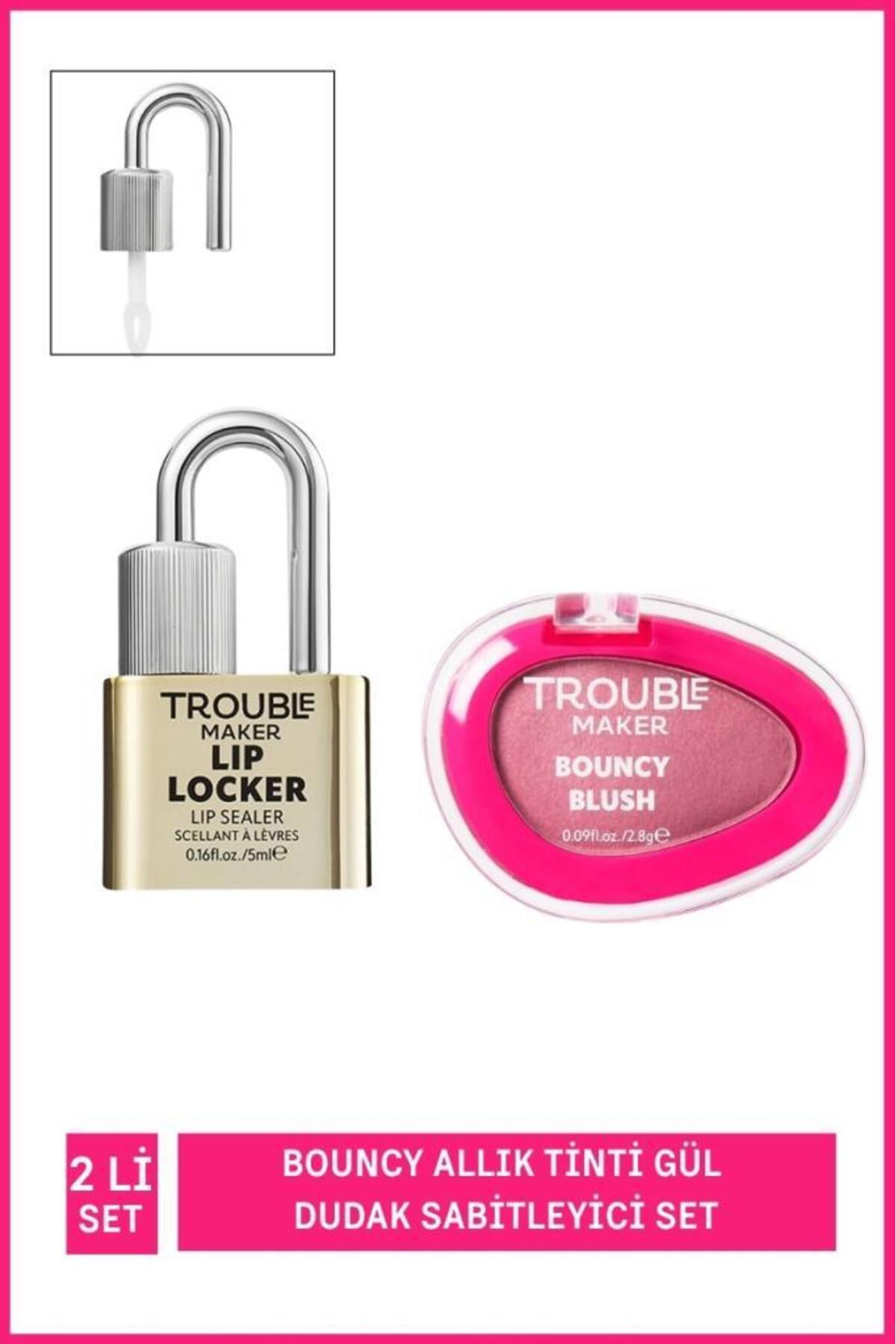 تثبیت‌کننده لب Lip Locker و تینت رژگونه Bouncy ترابل‌میکر Troublemaker