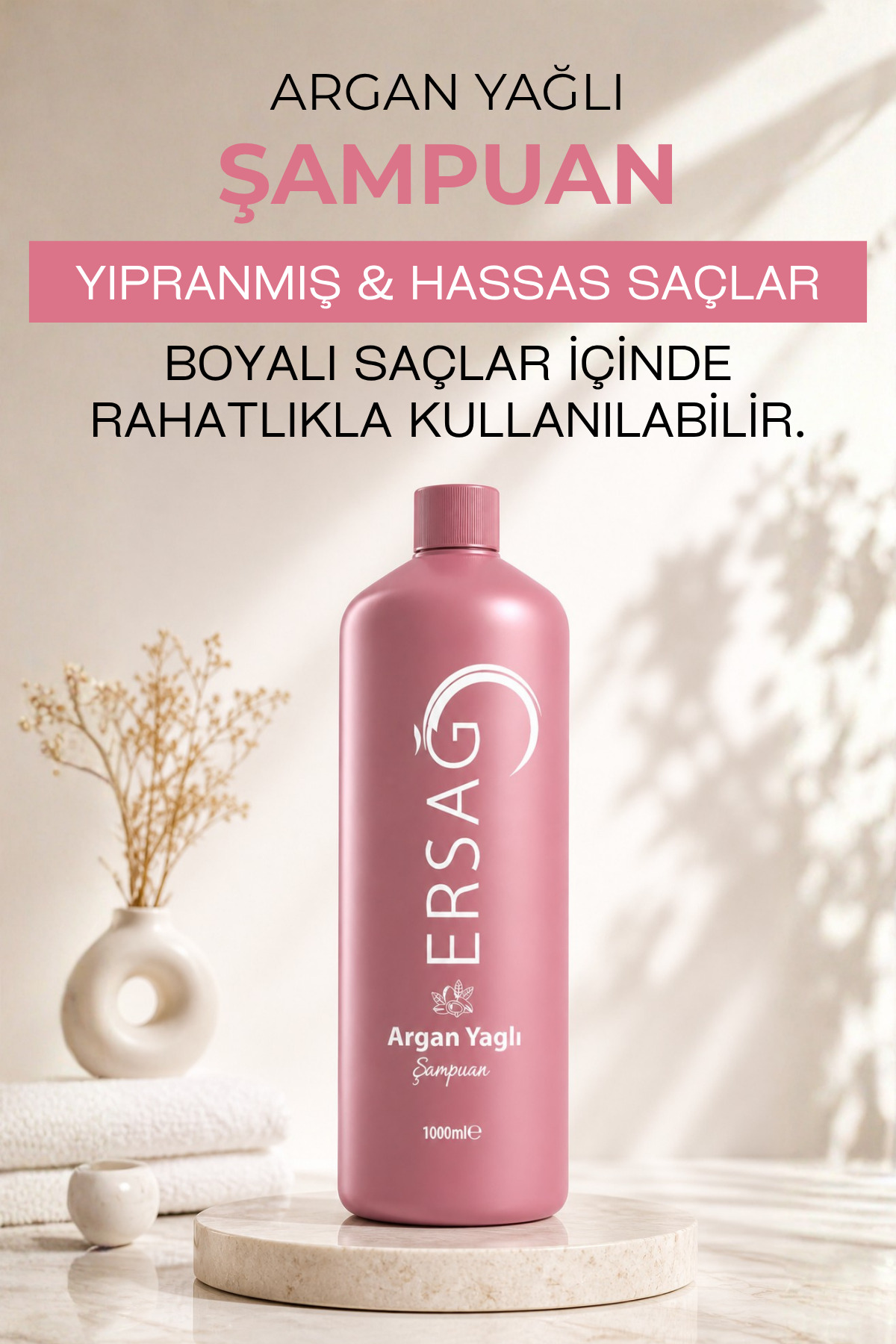 Ersağ شامپو روغن آرگان 1000 میلی لیتر