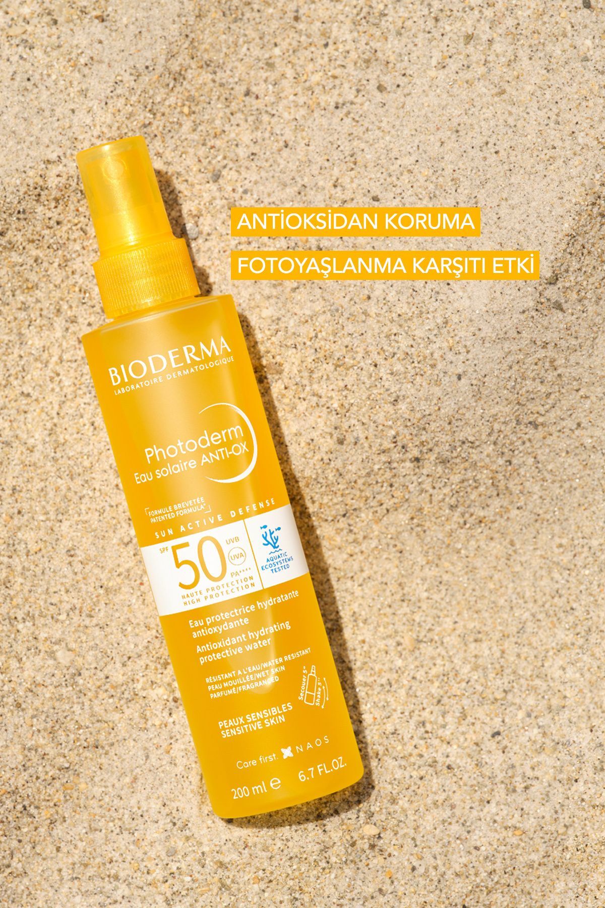 کرم ضد آفتاب صورت PHOTODERM ANTIOX PROTECTION SUN WATER SPF50 200 میل Bioderma