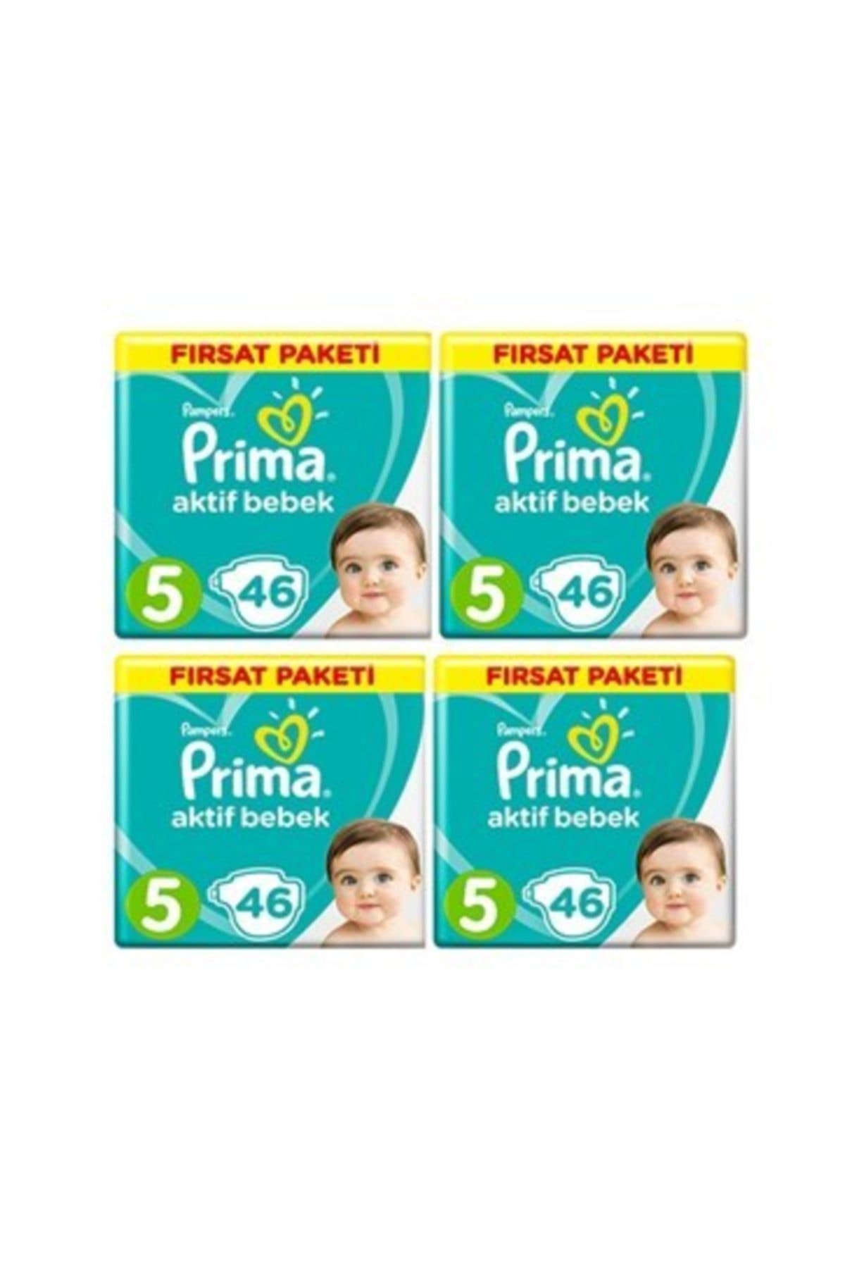 پوشک بچه ACTIVE BABY JUNIOR 5 سایز 46X4 184 PACK اورجینال Prima
