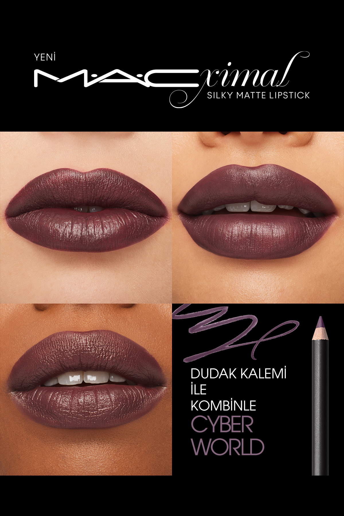 رژ لب بنفش دودی M · A CXIMAL SILKY MATTE رطوبت موثر Mac