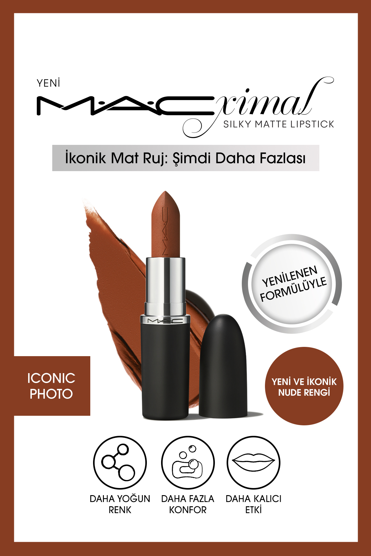رژ لب مات ابریشمی مرطوب کننده رنگ فشرده موثر عکس عامکی 3.5 گرم Mac