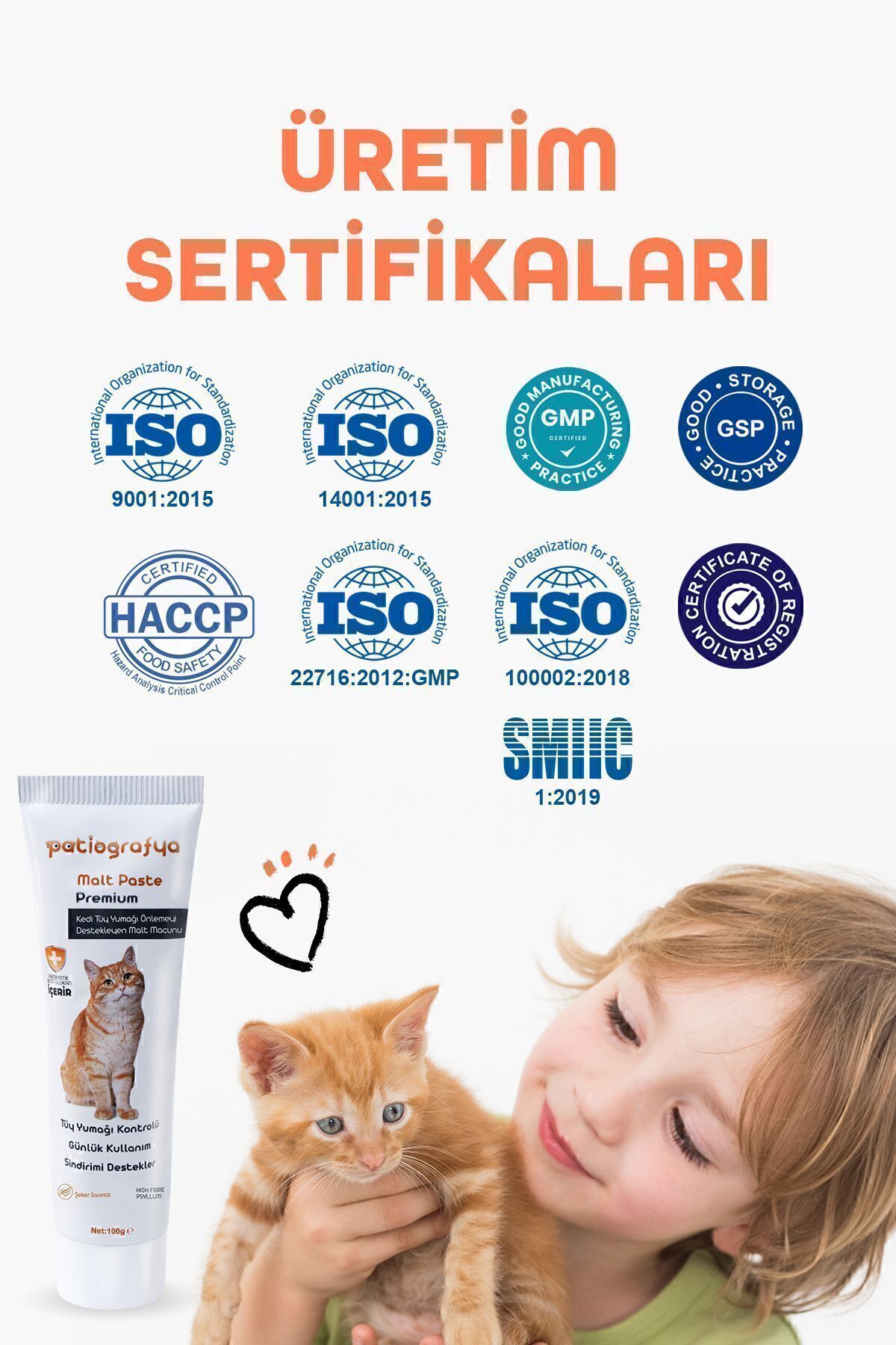 خمیر مالت پری‌بیوتیک گربه پاتیوگرافیا patiografya مدل GA128، ۱۰۰ گرم