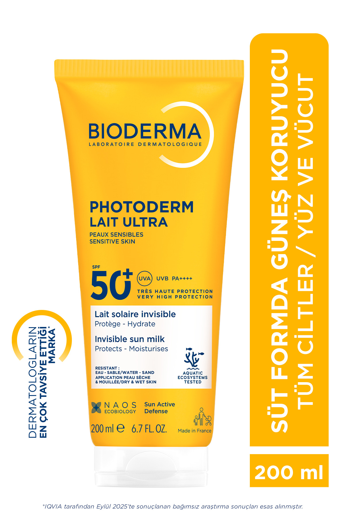 Bioderma کرم ضد آفتاب بدن با فرمول شیری محافظت بالا SPF50 + Photoderm Lait Ultra 200 میلی لیتر