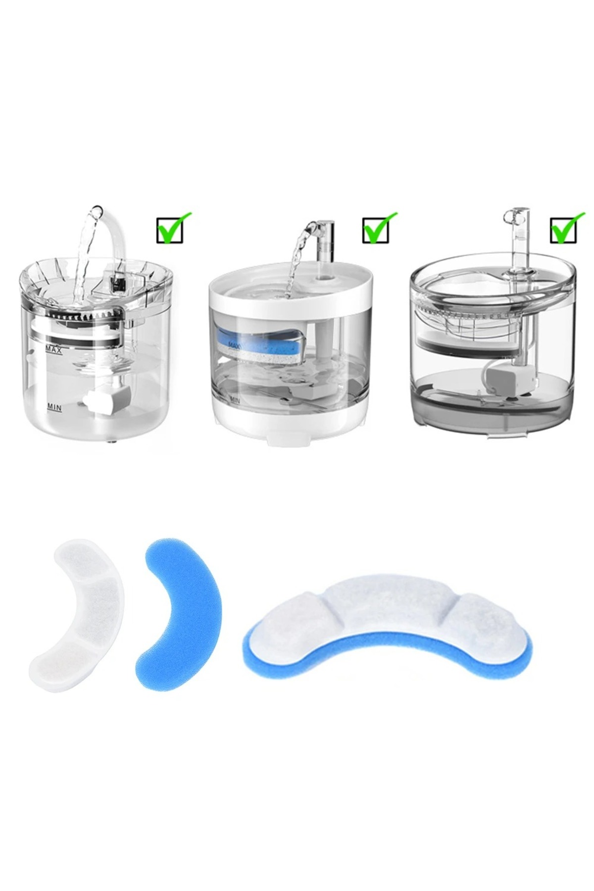 فیلتر یدکی آبخوری خودکار گربه و سگ، کربن فعال، بسته ۴ عددی مدل SKSF001