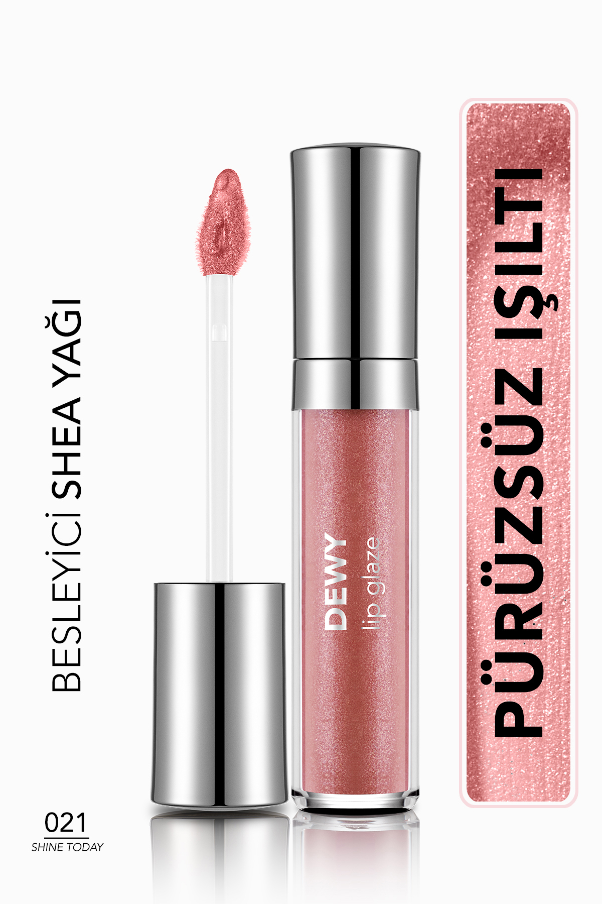 برق لب مغذی فلورمار Flormar Dewy Lip Glaze 021 Shine Today صورتی