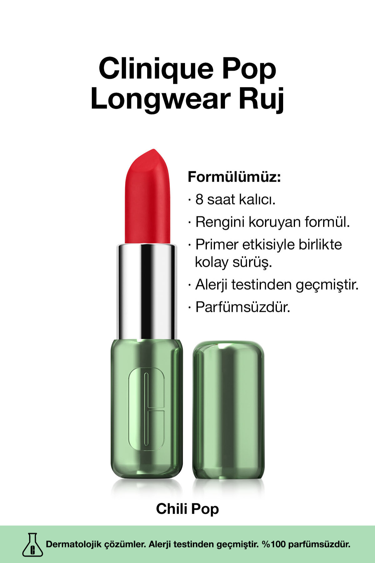 رژ لب POP LONGWEAR ™ دائمی در تمام طول روز رنگ: CHILLI 3.9G | پایان مات Clinique