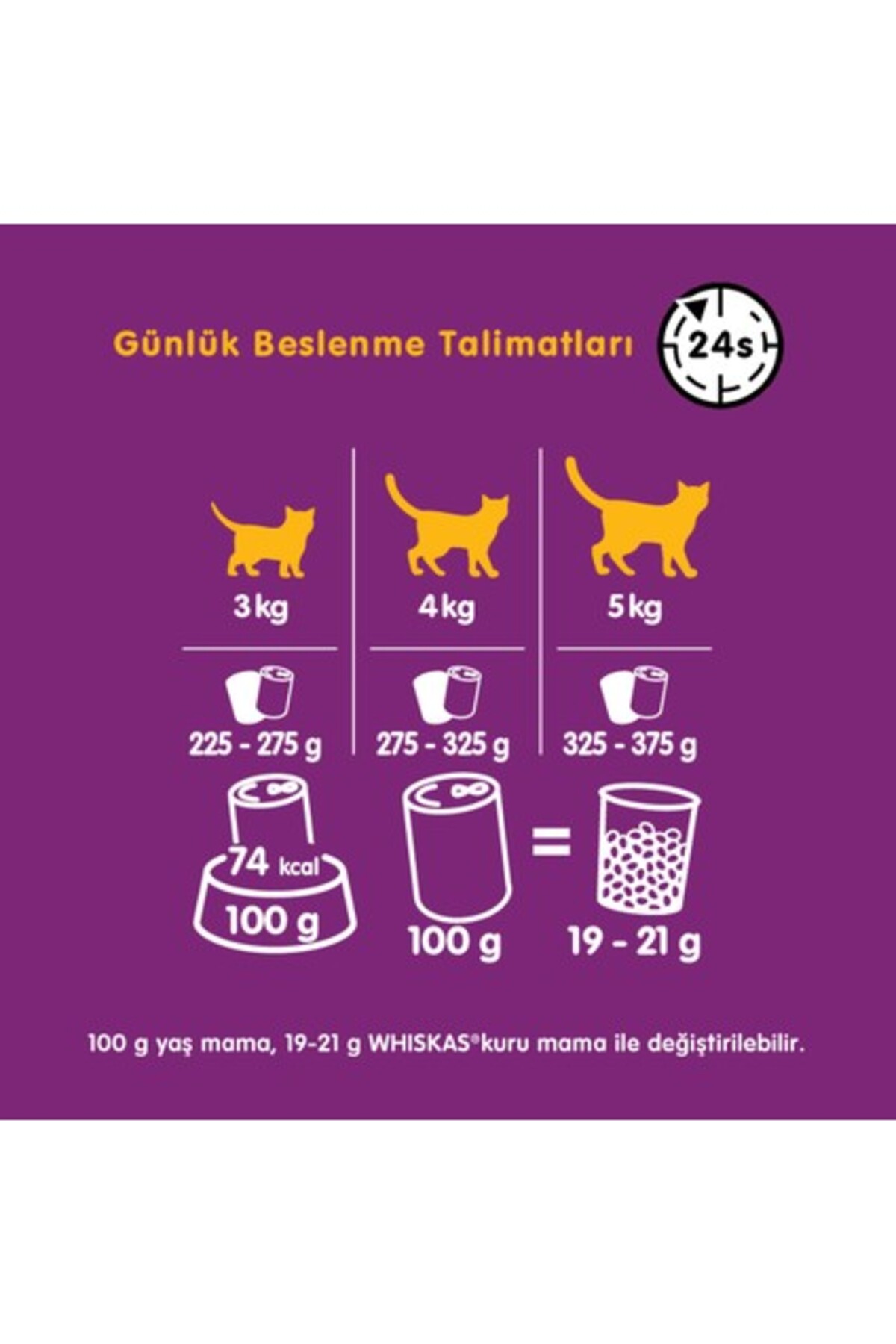 غذای کنسروی گربه ویسکاس Whiskas با طعم گوشت گاو، ۴۰۰ گرمی، بسته ۲۴ عددی