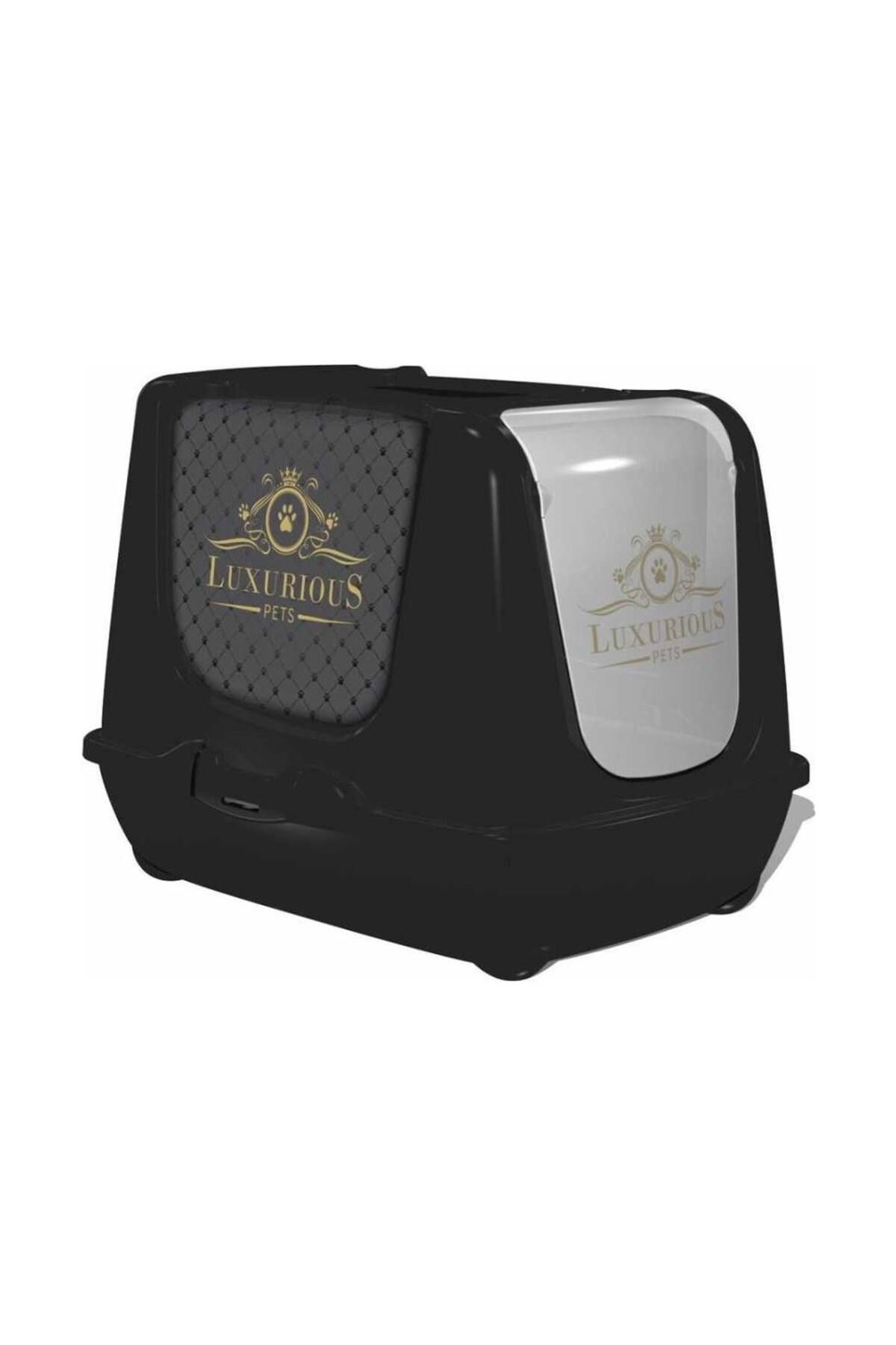 ظرف خاک گربه سرپوشیده مدرنا Moderna مدل Trendy Luxurious، مشکی