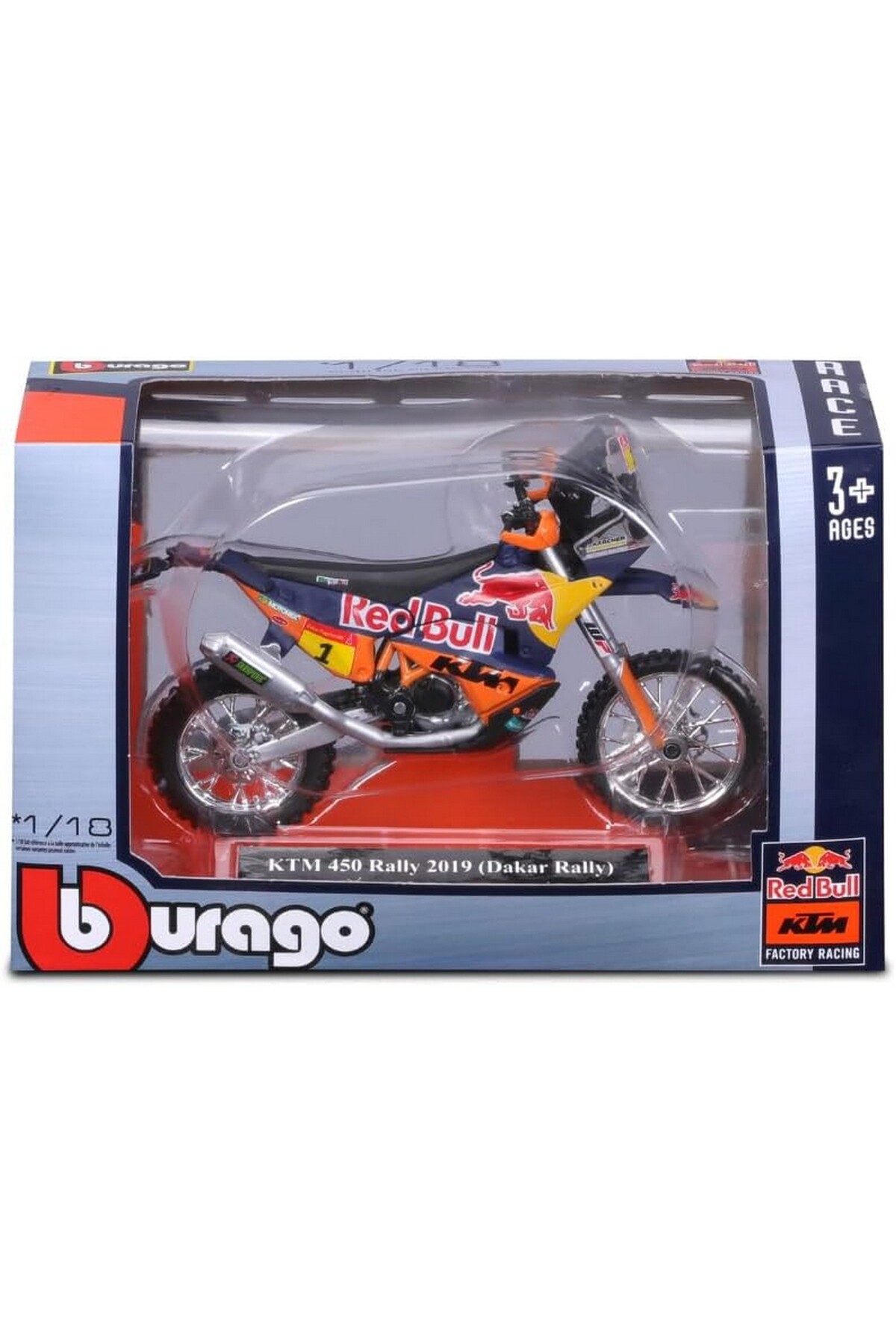 مدل خودرو KTM 450 RALLY 2019 1 18 SCALE MODEL BURAGO MOTORCYCLE DIECAST اسباب بازی اورجینال Burago