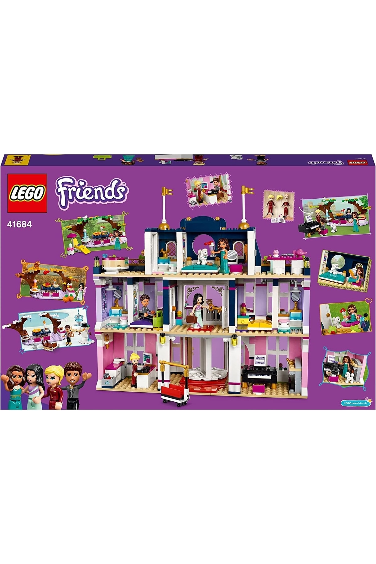 لگو و اسباب بازی های ساخت محور ® FRIENDS GRAND HEARTLAKE CITY HOTEL 41684 EMMA, ​​STEPHANIE, RIVER AND AMELIA INSERT MINI DOLLS از ترکیه LEGO