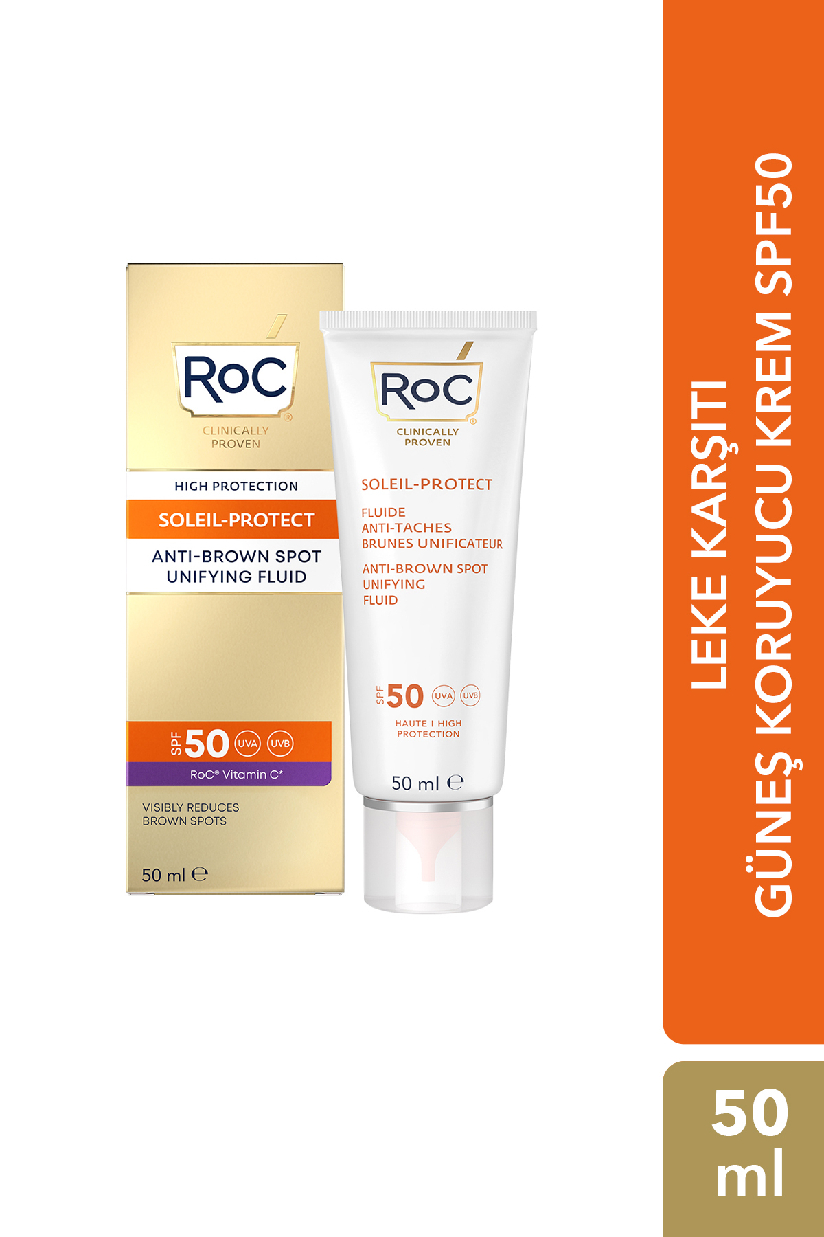 Roc کرم ضد لکه آفتابی صورتی SPF50 50 میلی لیتر