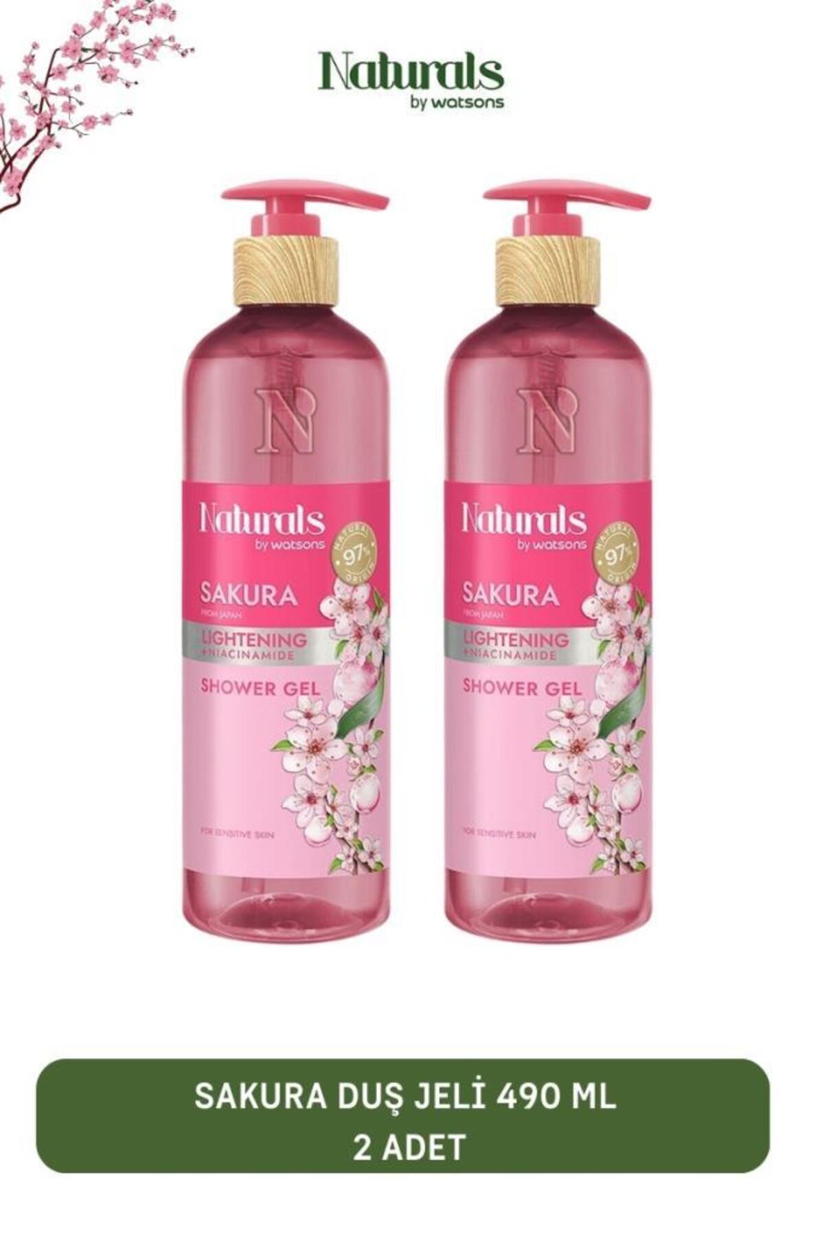 ژل دوش ساکورا نچرالز بای واتسونز Naturals By Watsons، بسته ۲ عددی، هرکدام ۴۹۰ میلی‌لیتر