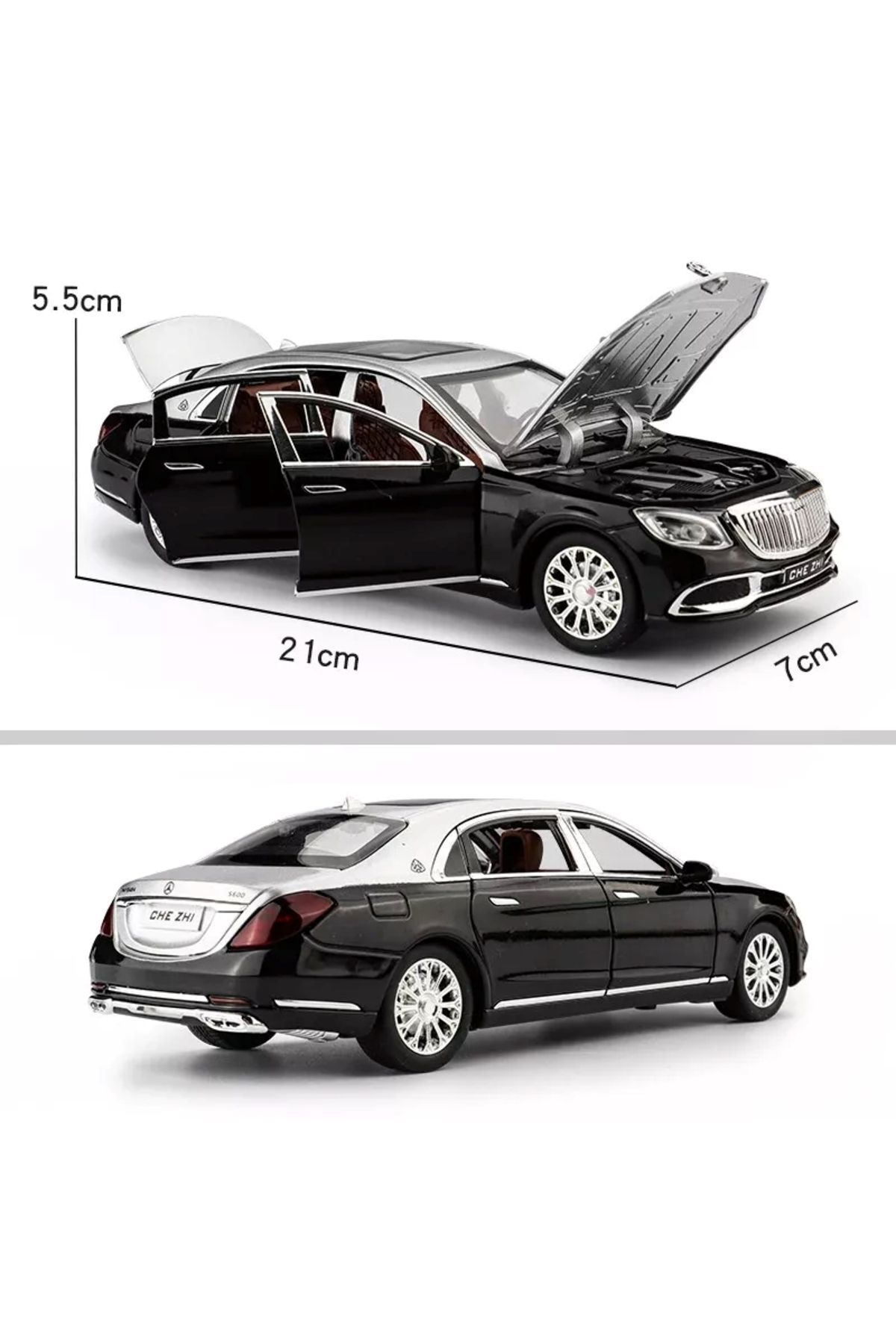 مدل خودرو مرسدس بنز MAYBACH S600 STYLE CAR 1:24 DIECAST METAL MODEL کلکسیون با چراغ های صوتی اورجینال scntoys