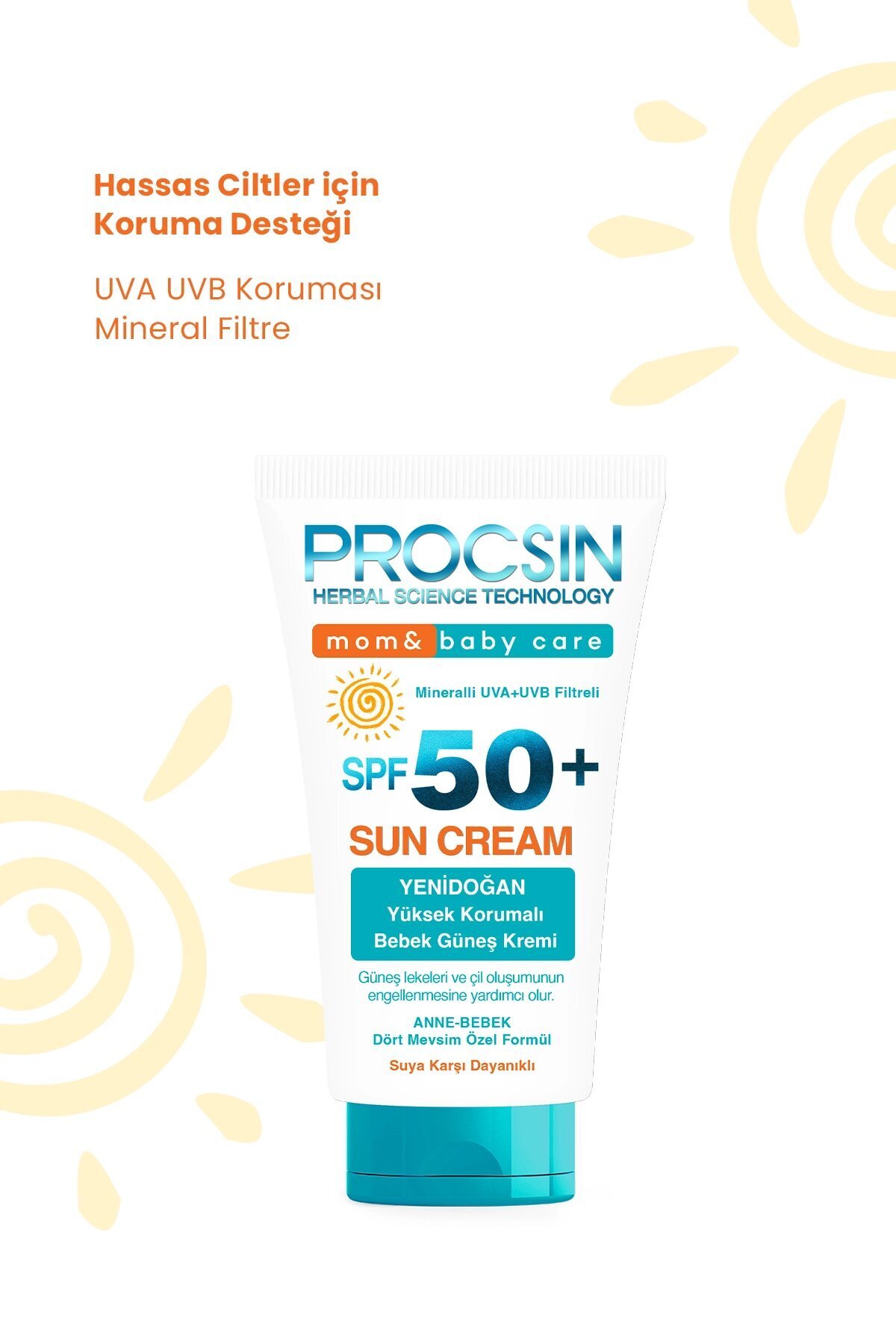 PROCSIN کرم ضد آفتاب کودک و نوزاد SPF50+ ضد آفتاب سوختگی 50 میل