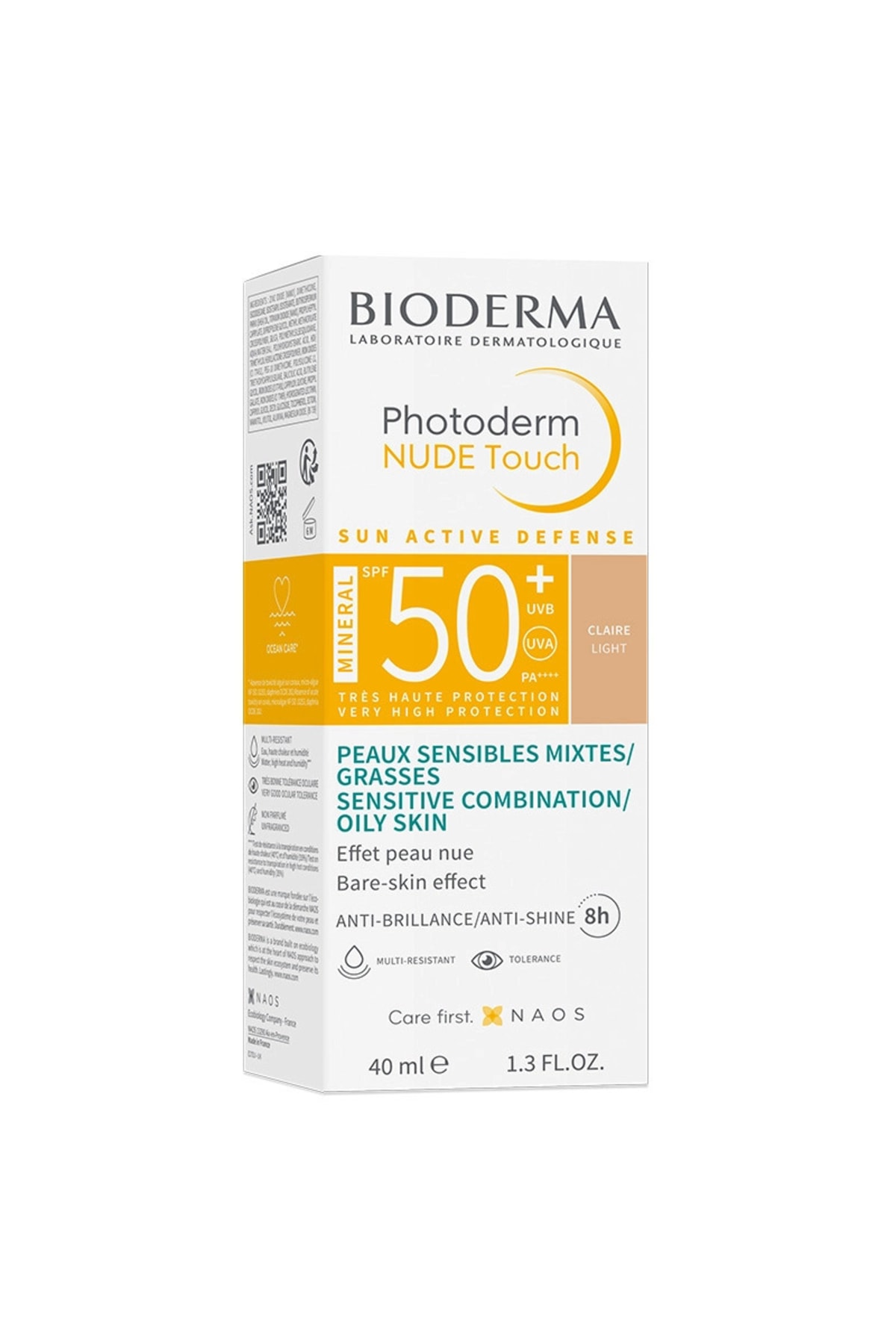 کرم ضد آفتاب رنگ بژ روشن مدل Photoderm با SPF+50 با حجم 40 میل بایودرما Bioderma