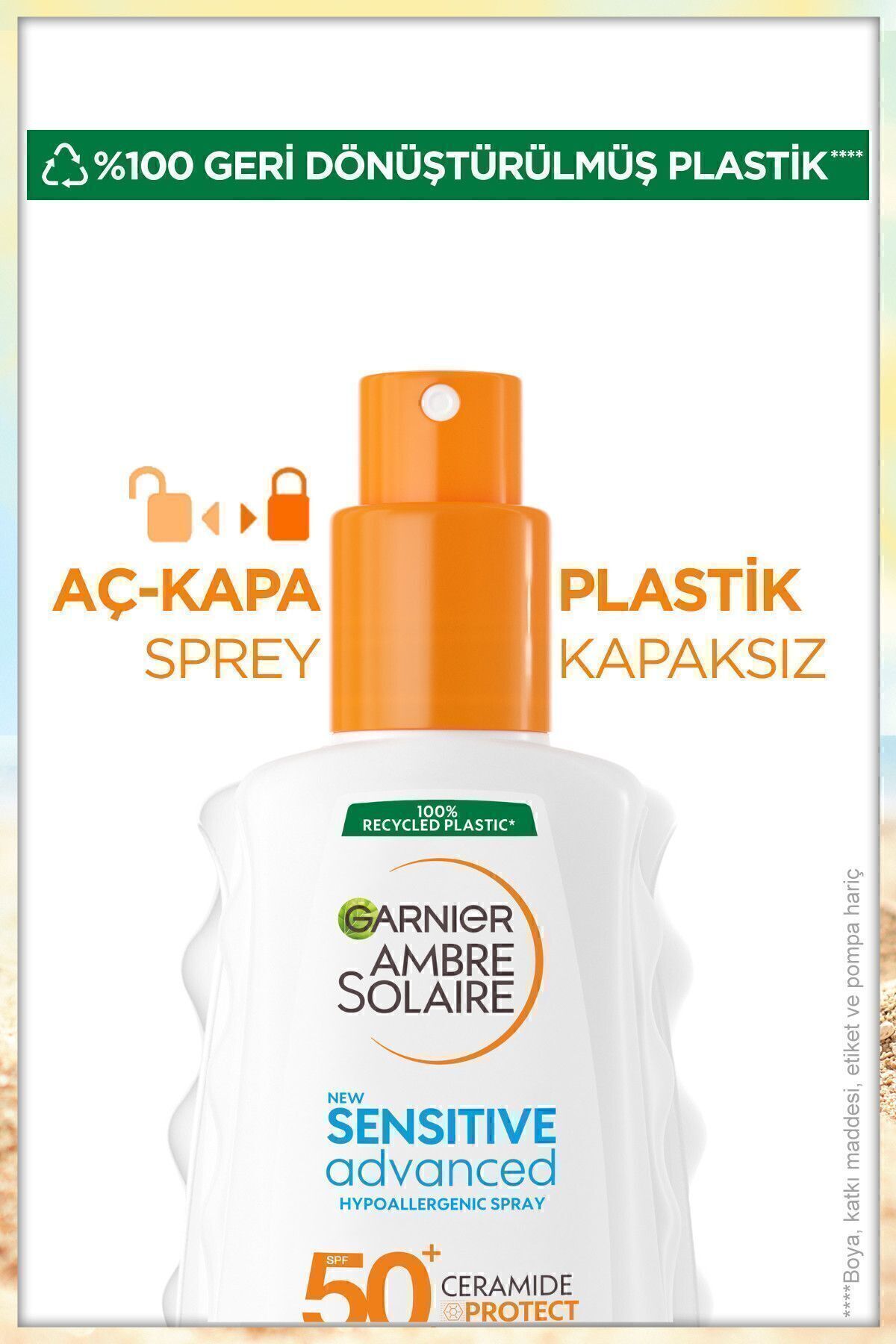 Garnier ضدآفتاب حساسیت‌زا Ambre Solaire مدل Advanced SPF50 150 میلی‌لیتر