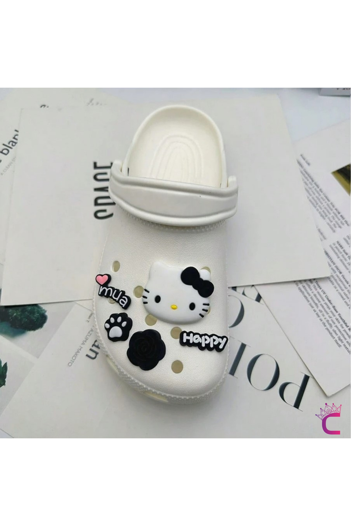 فیگور ست تزیینی دمپایی کودکان 10 تکه MUA HELLO KITTY JIBBITZ CROSS BEACH BAG CHARM SLIPPER ORNAMENTS CROCKS از ترکیه Cinderella