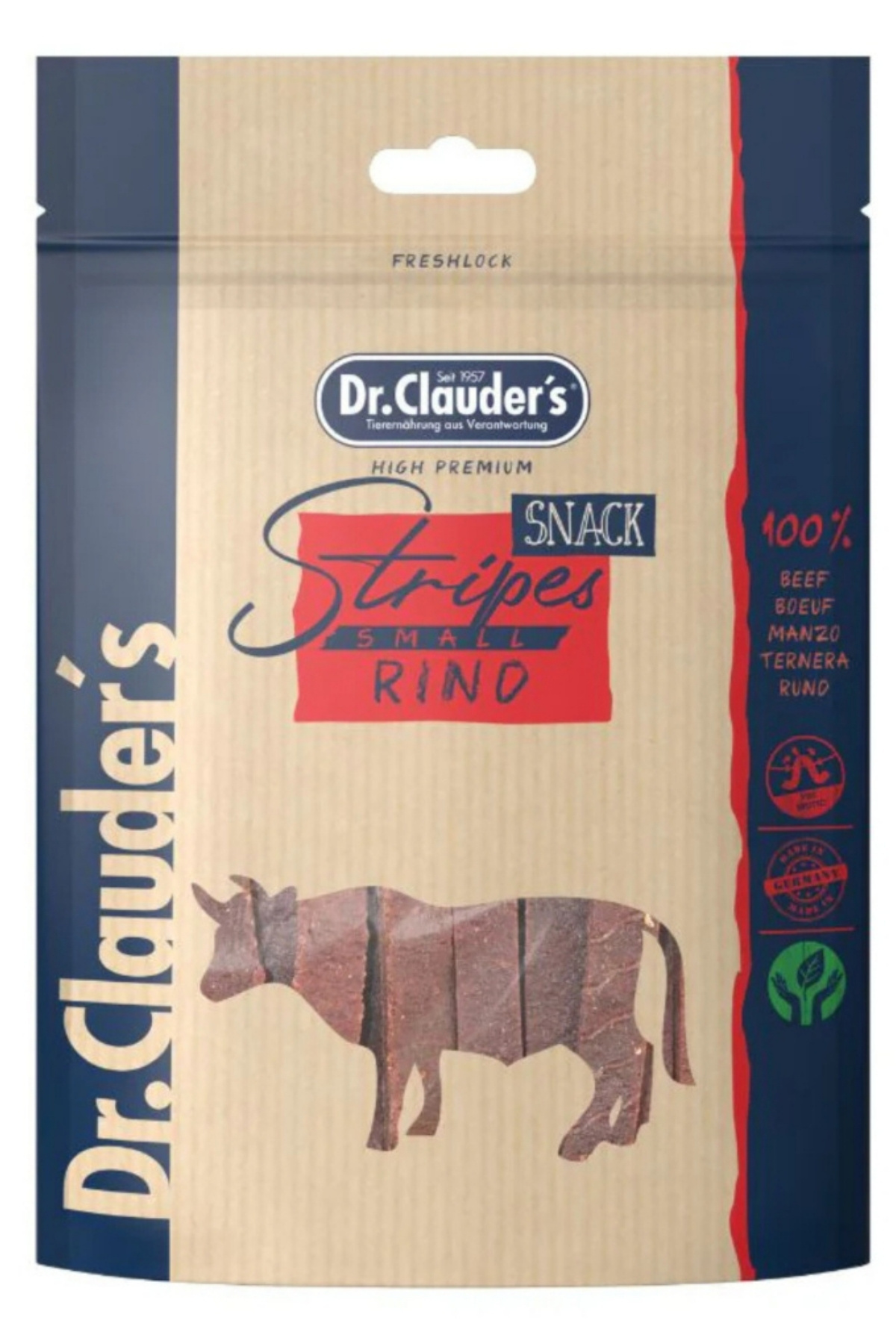 تشویقی سگ فیله استیک دکتر کلادر Dr. Clauder'S Dr. Clauder’s، طعم گوشت گاو، ۸۰ گرم
