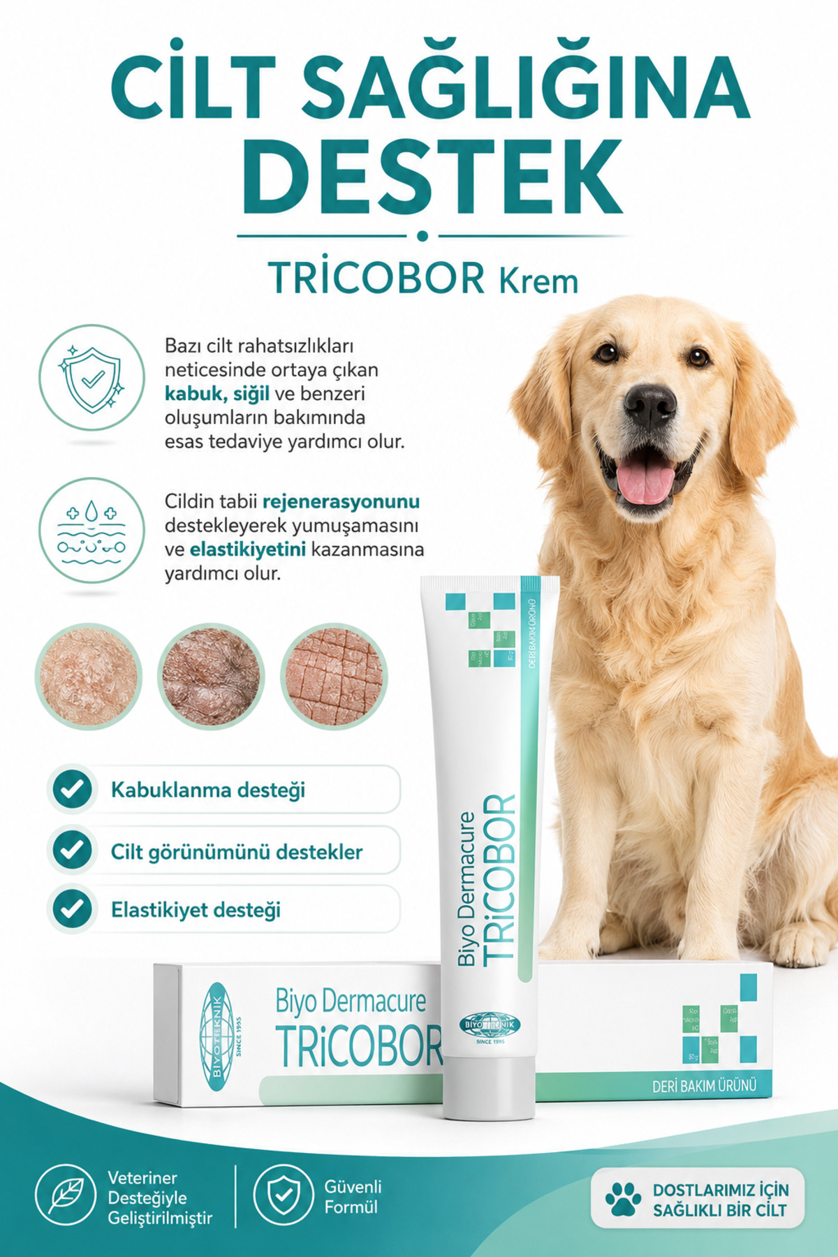 کرم پوستی و قارچ تریکوبور Tricobor برای گربه و سگ، ۸۰ گرم
