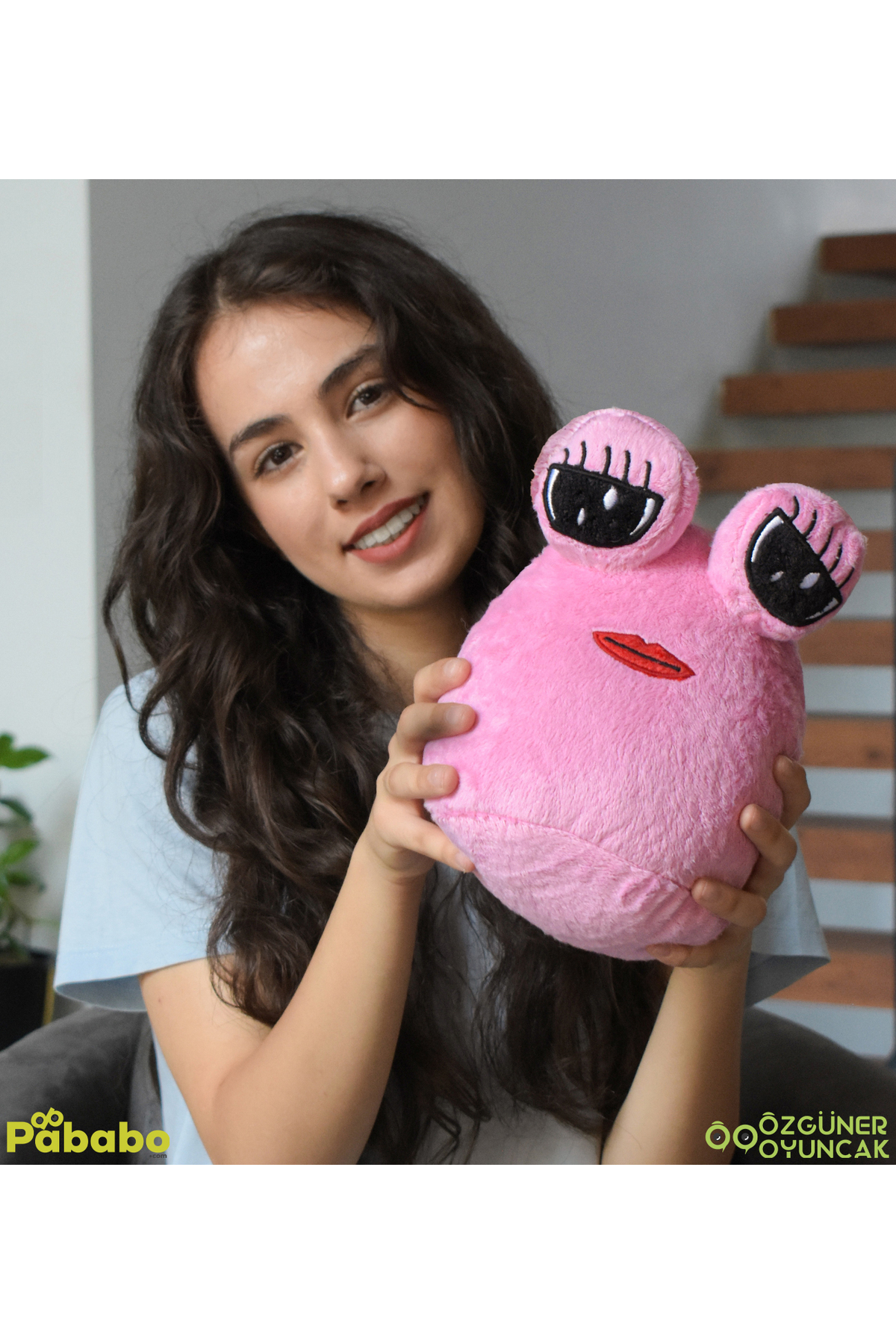 اسباب بازی های پشمی POU 22CM ALIEN TOY با مژه Pababo