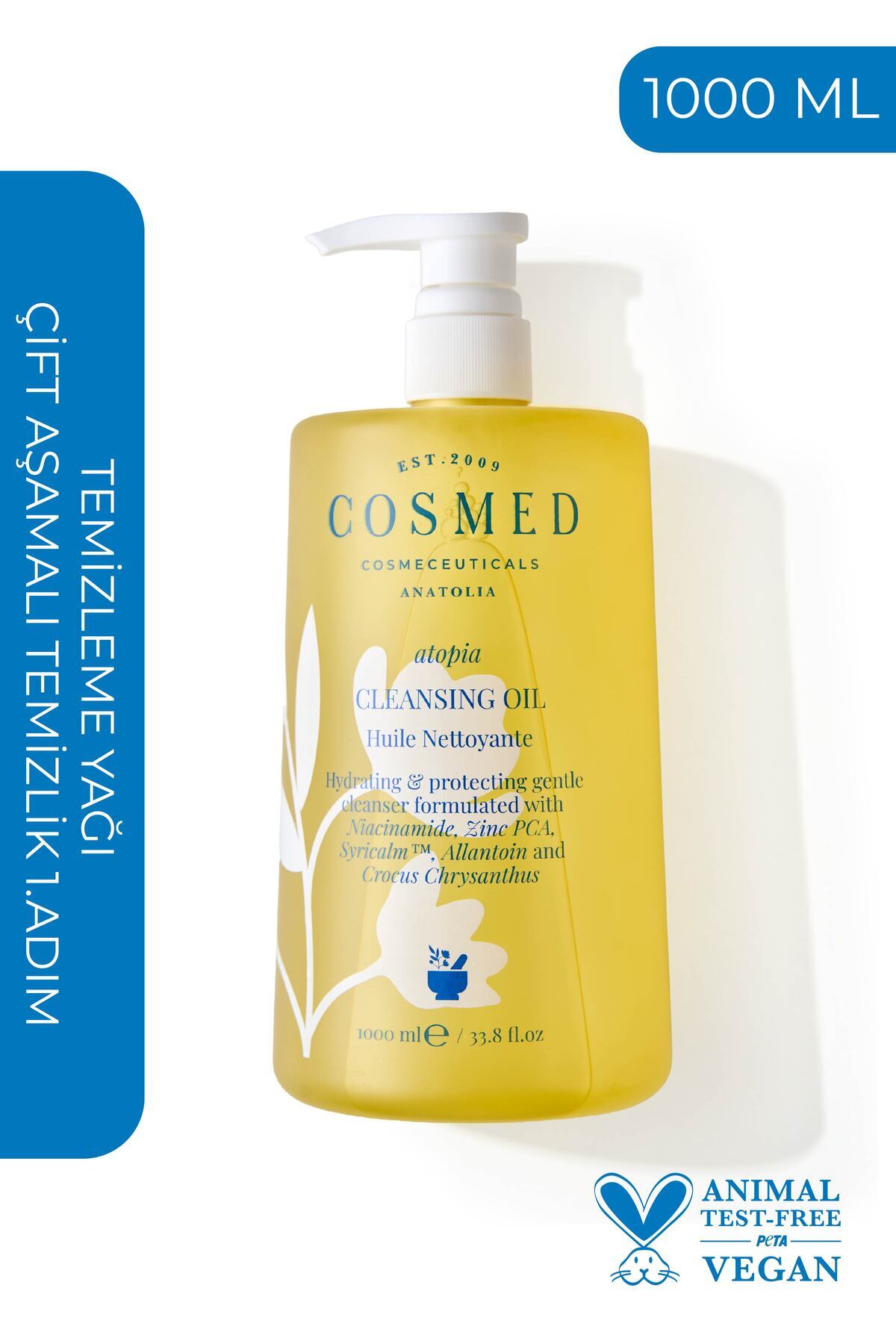 COSMED روغن تمیز کننده آتوپیا روغن تمیز کننده صورت و بدن تمیز کننده مبتنی بر روغن 1000 میلی لیتر