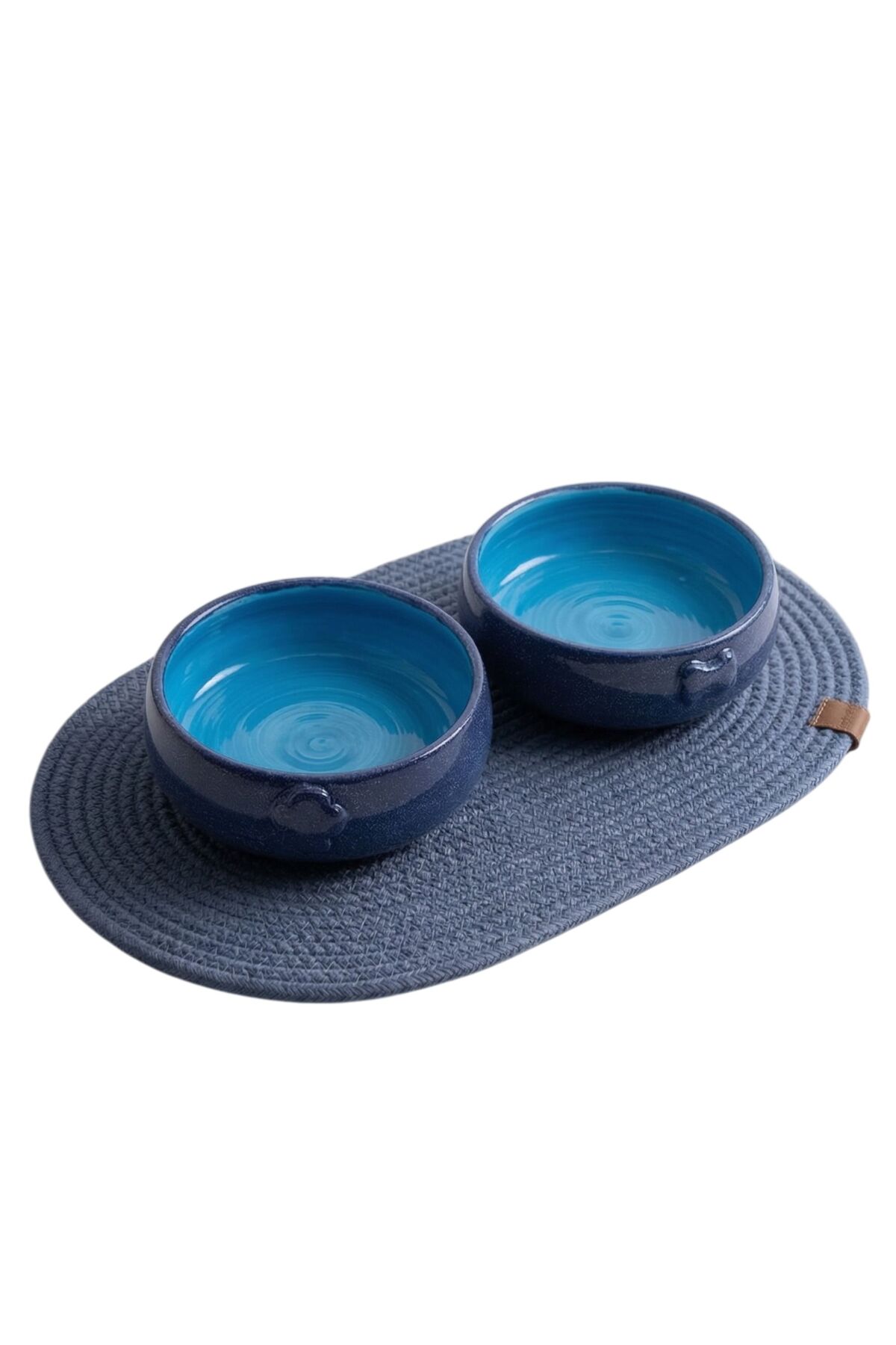 ست دو عددی کاسه غذای سگ و گربه پاویچی Pawicci COSMOS BLUE، سرامیکی با زیرانداز ضدلغزش، آبی 600 ml