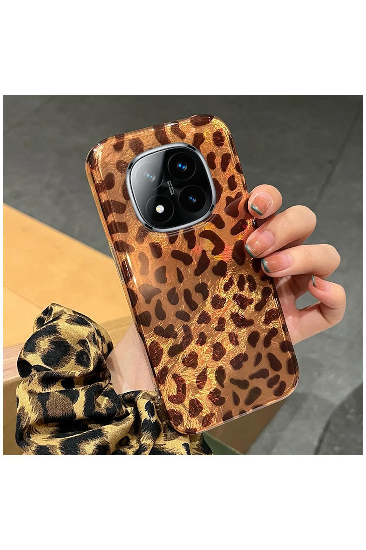 کاور و قاب محافظ شیائومی REDMI NOTE 14 PRO PLUS 5G سازگار ZEBANA LUXE LEOPARD SILICONE DESERT TITANIUM اورجینال Zebana