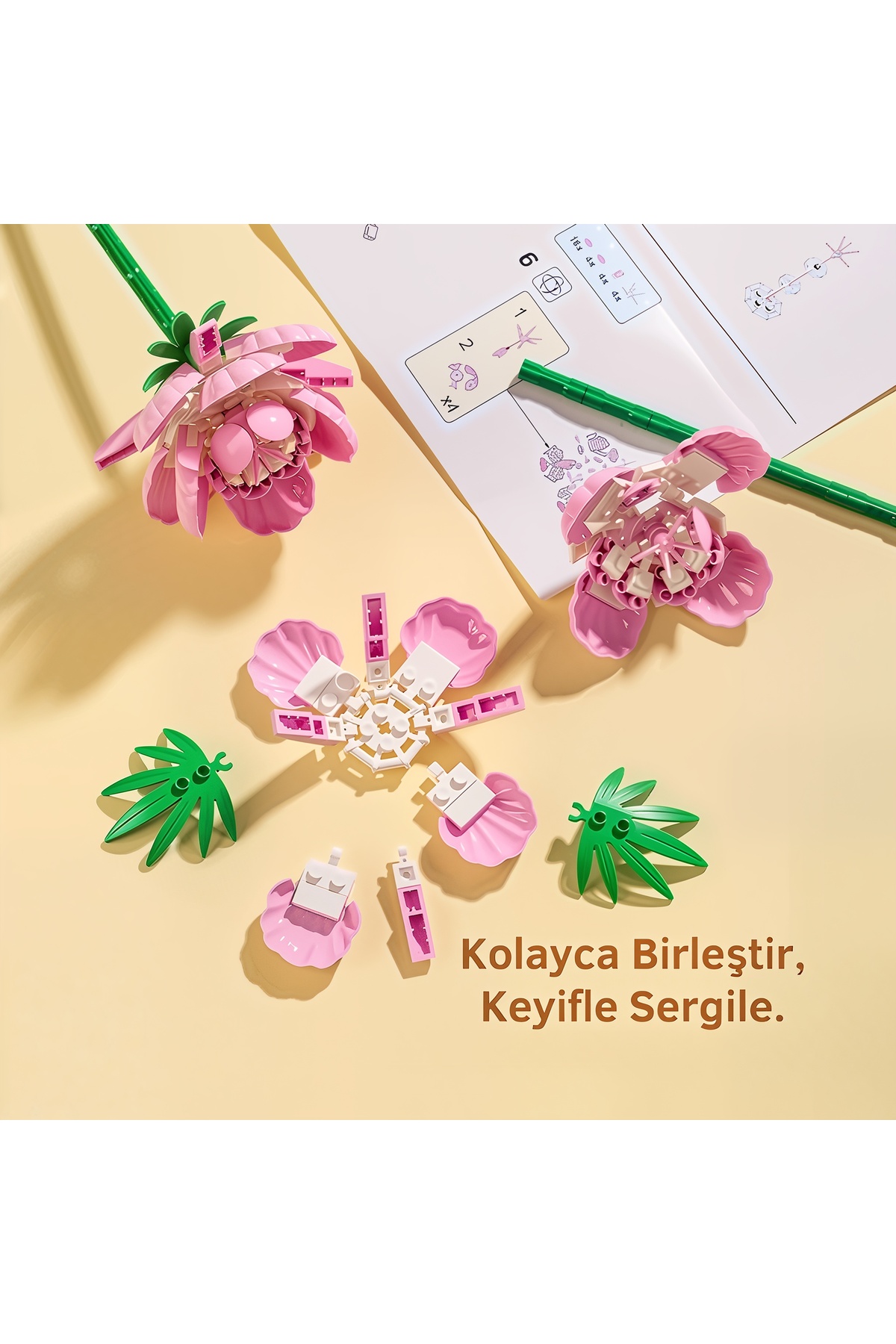 پازل سه بعدی ست لگو مینی گل گیاهی ساختمانی تزئینی تزیینات خانه و دفتر | هدیه HEY GİDİ GİFT TOY STORE