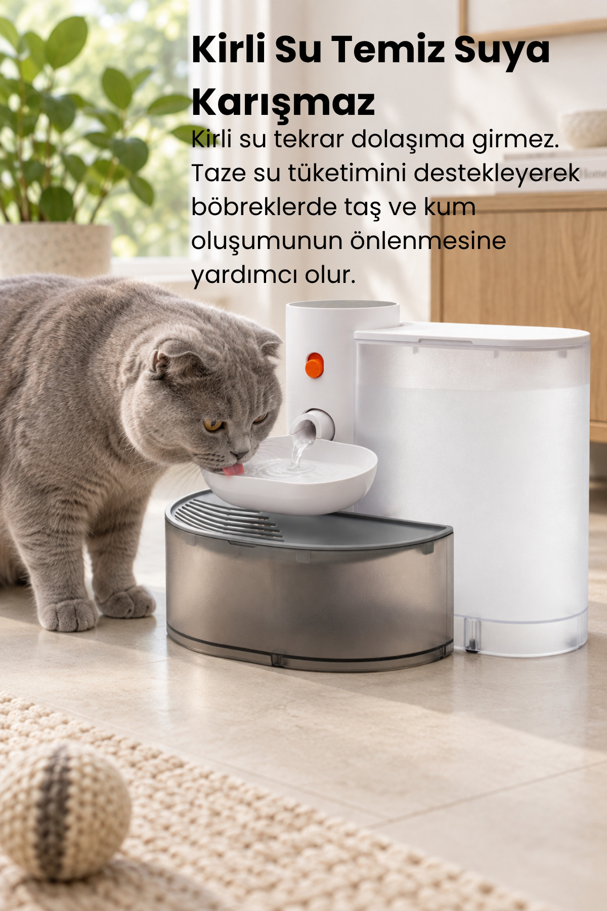 آبخوری فواره‌ای خودکار گربه و سگ هاب‌اسپت Hubspet مدل H310، شارژی و بی‌سیم، با ظرفیت ۳ لیتر و زمان‌سنج
