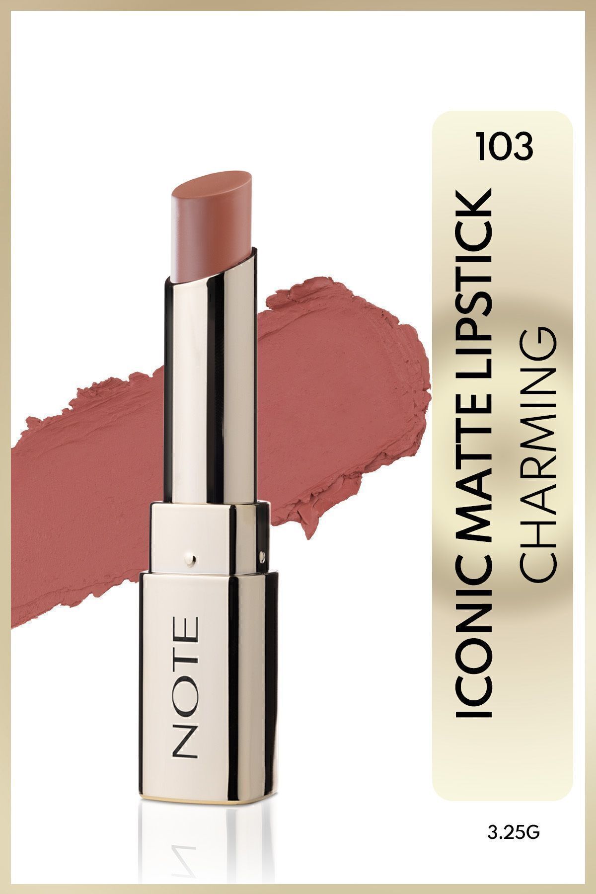 رژ لب مات نمادین دائمی 103 جذاب برهنه Note Cosmetics