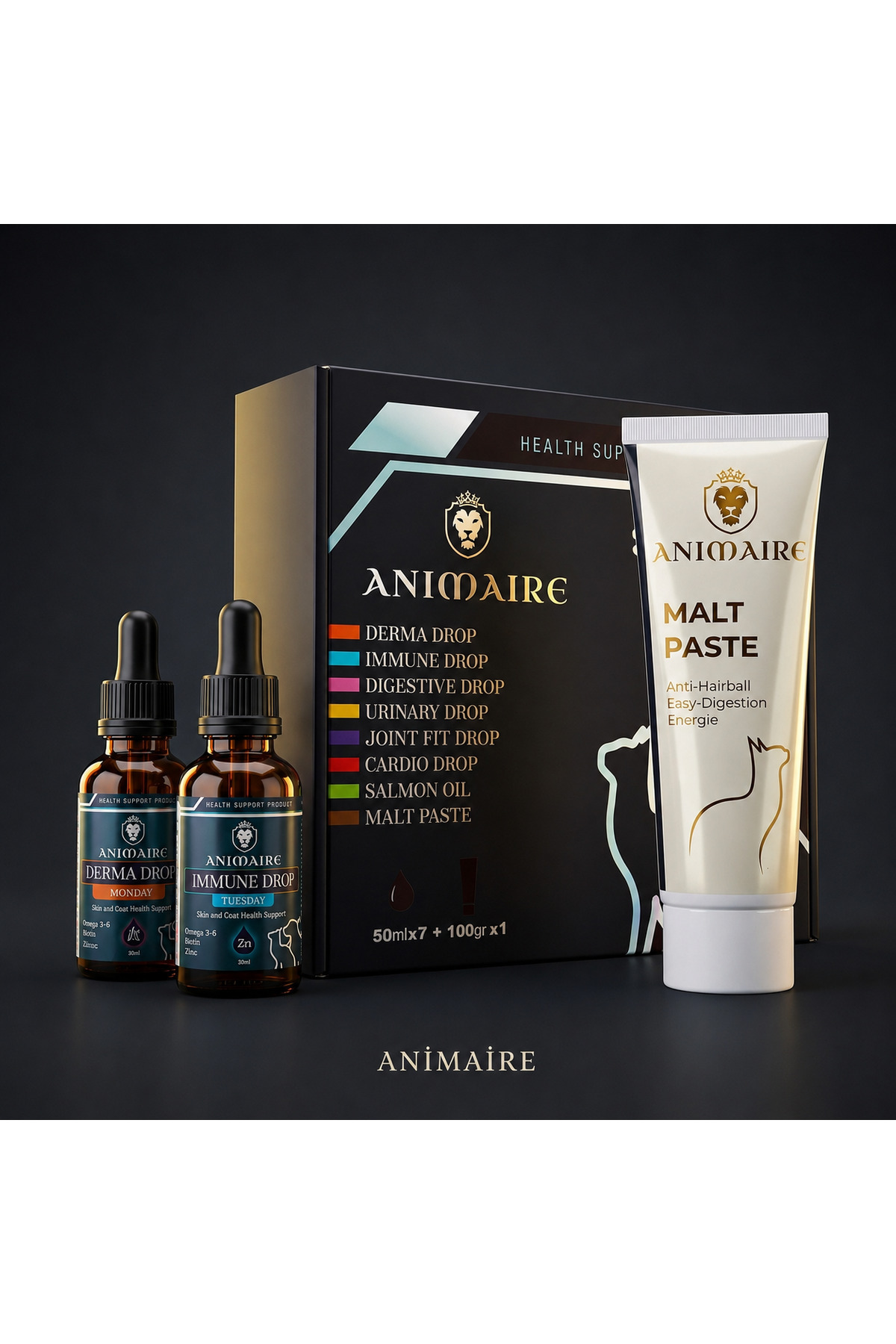 مجموعه مراقبت و مکمل پریمیوم گربه آنیمایر Animaire 7 Days، با تأیید کلینیکی و مالت هدیه