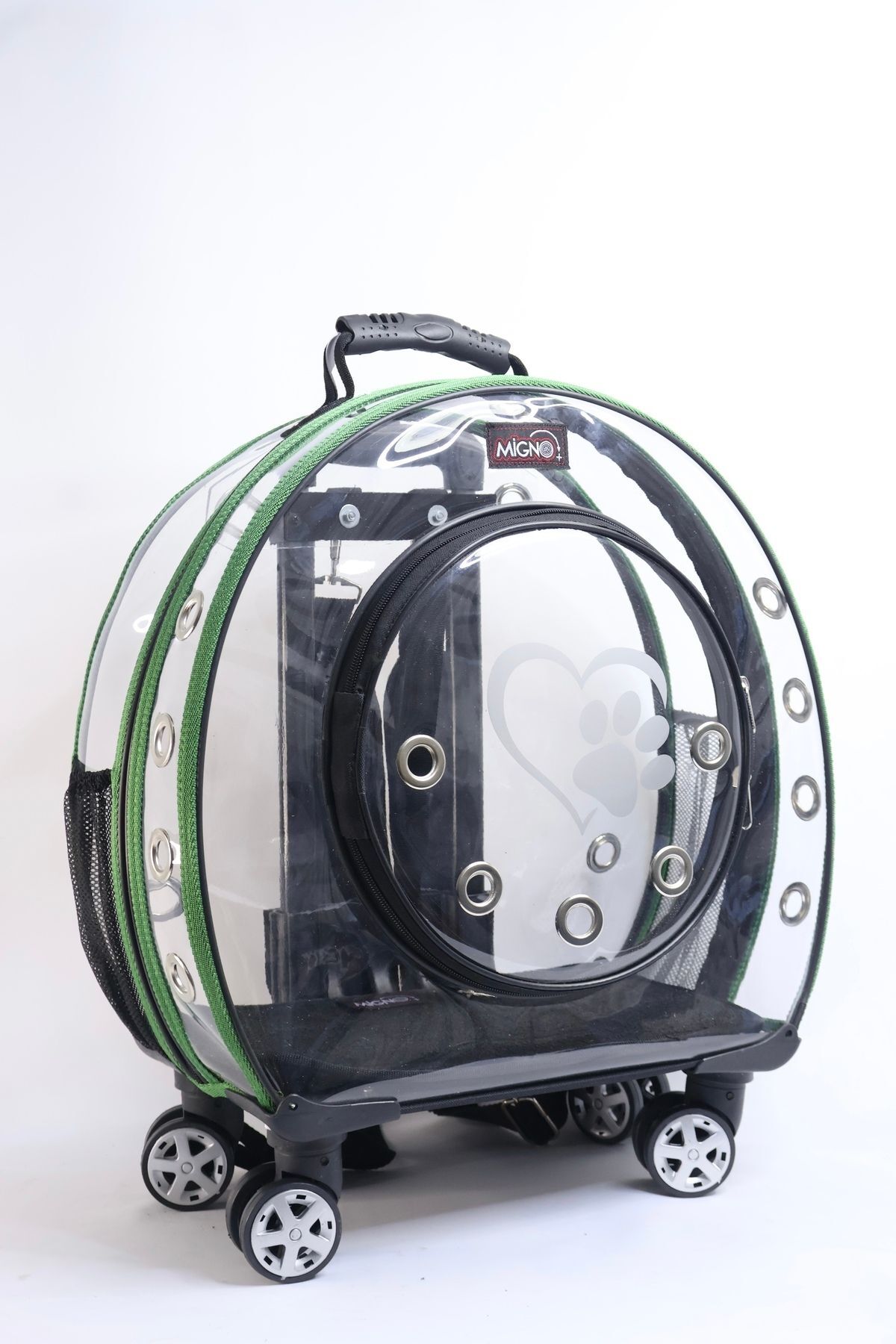 کیف حمل کوچک گربه و سگ میگنو Migno، سبز روشن و شفاف