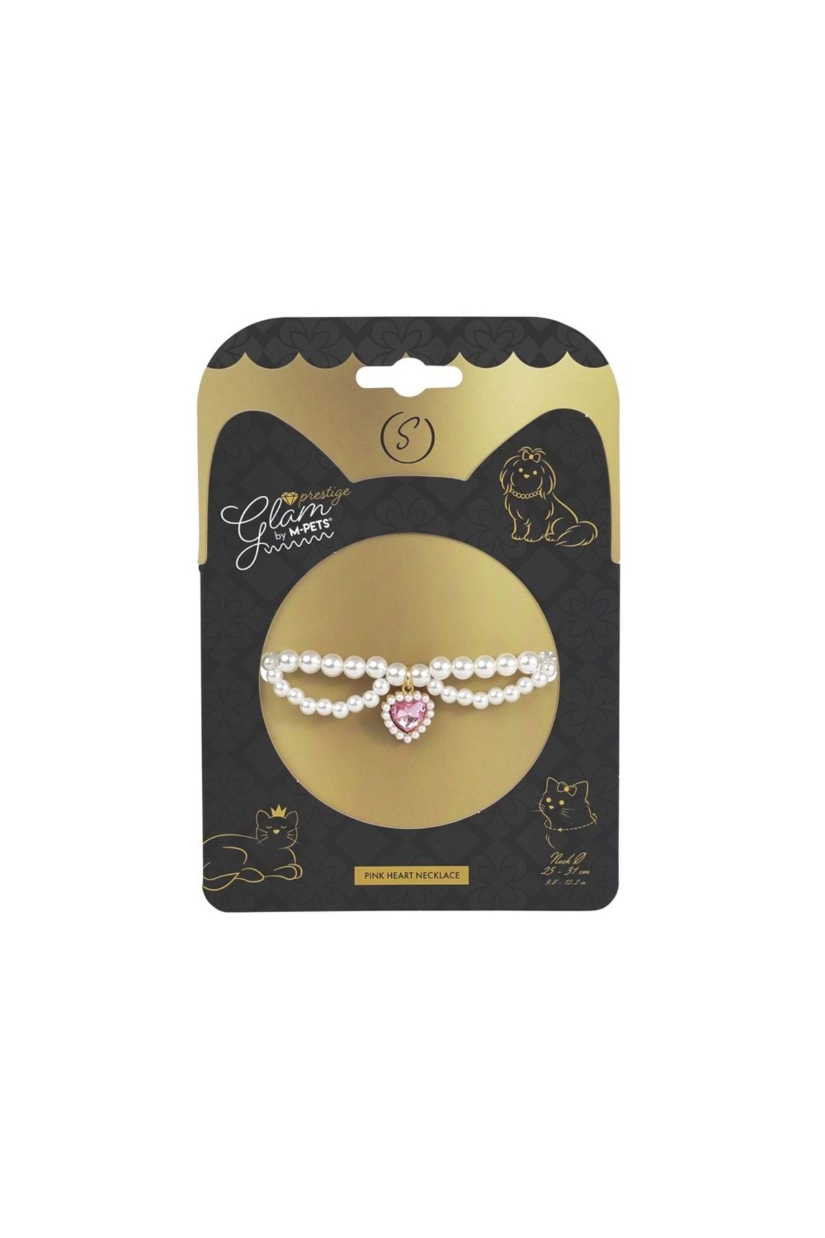 قلاده سگ با آویز قلب ام‌پتس M-PETS Glam Prestige، صورتی