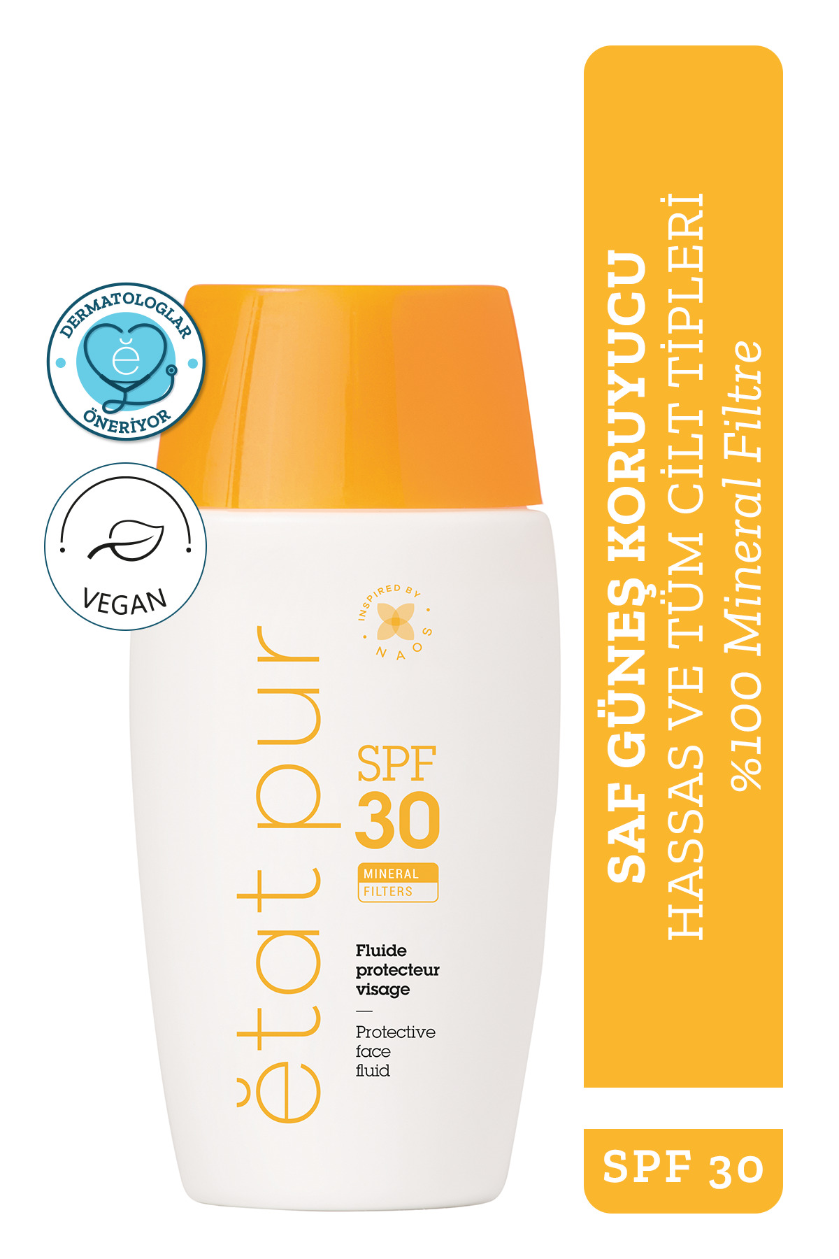 کرم ضد آفتاب صورت مایع معدنی محافظ SPF30 40 میل Etat Pur