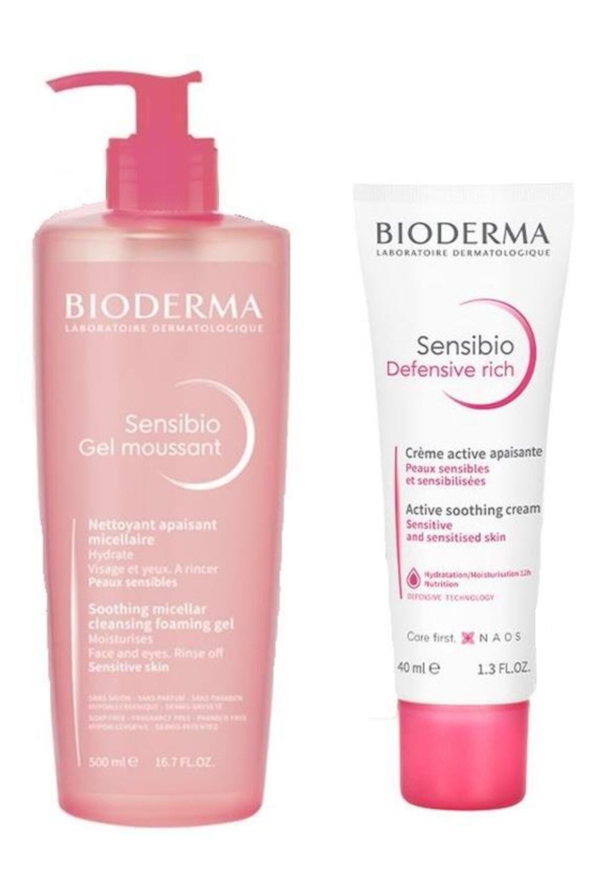 Bioderma محافظتی کرم غنی 40 میلی لیتری و ژل شستشوی فومی 500 میلی لیتری برای پوست حساس