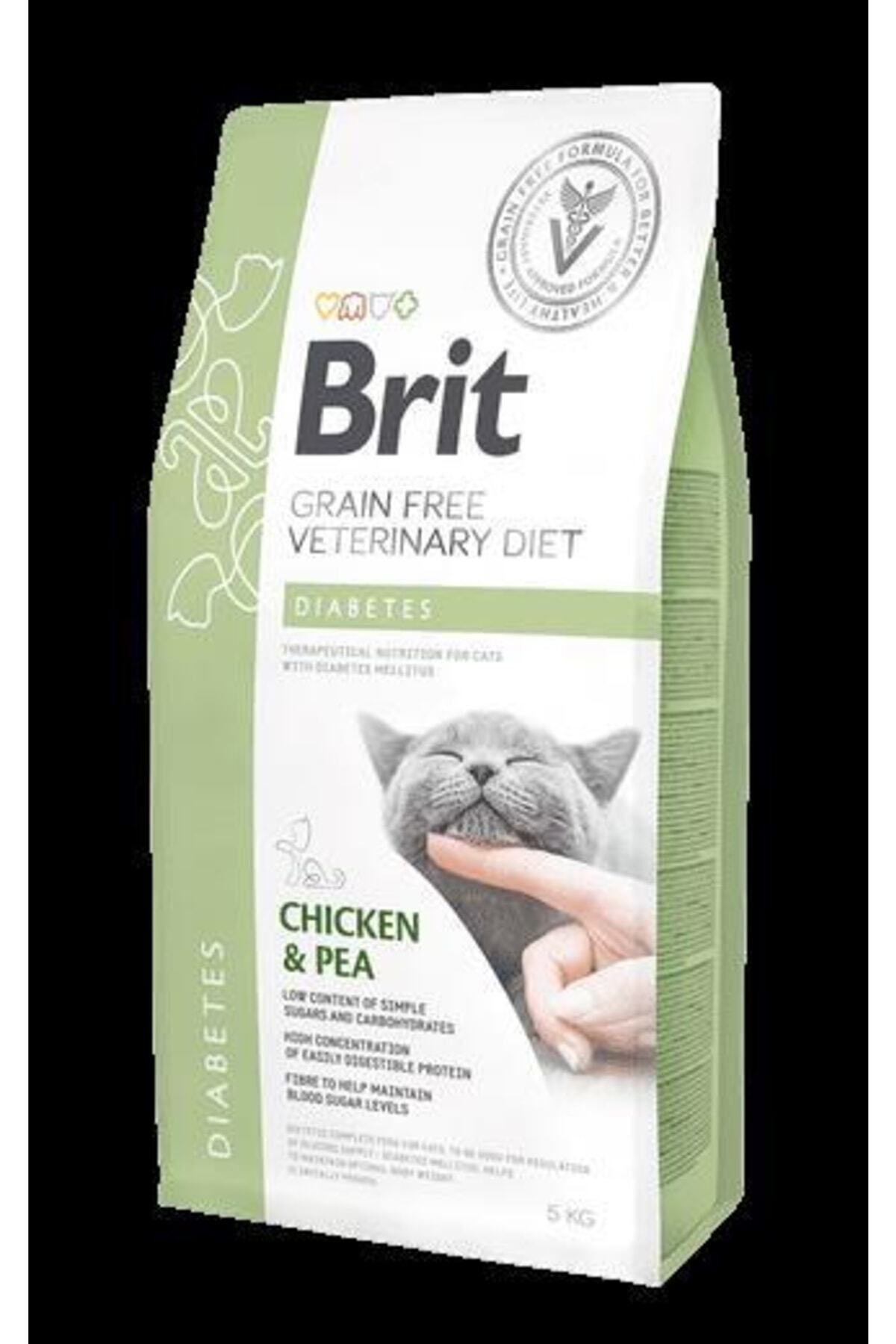 غذای خشک گربه دیابتی بریت Brit Care Veterinary، بدون غلات با طعم مرغ، ۲ کیلوگرم