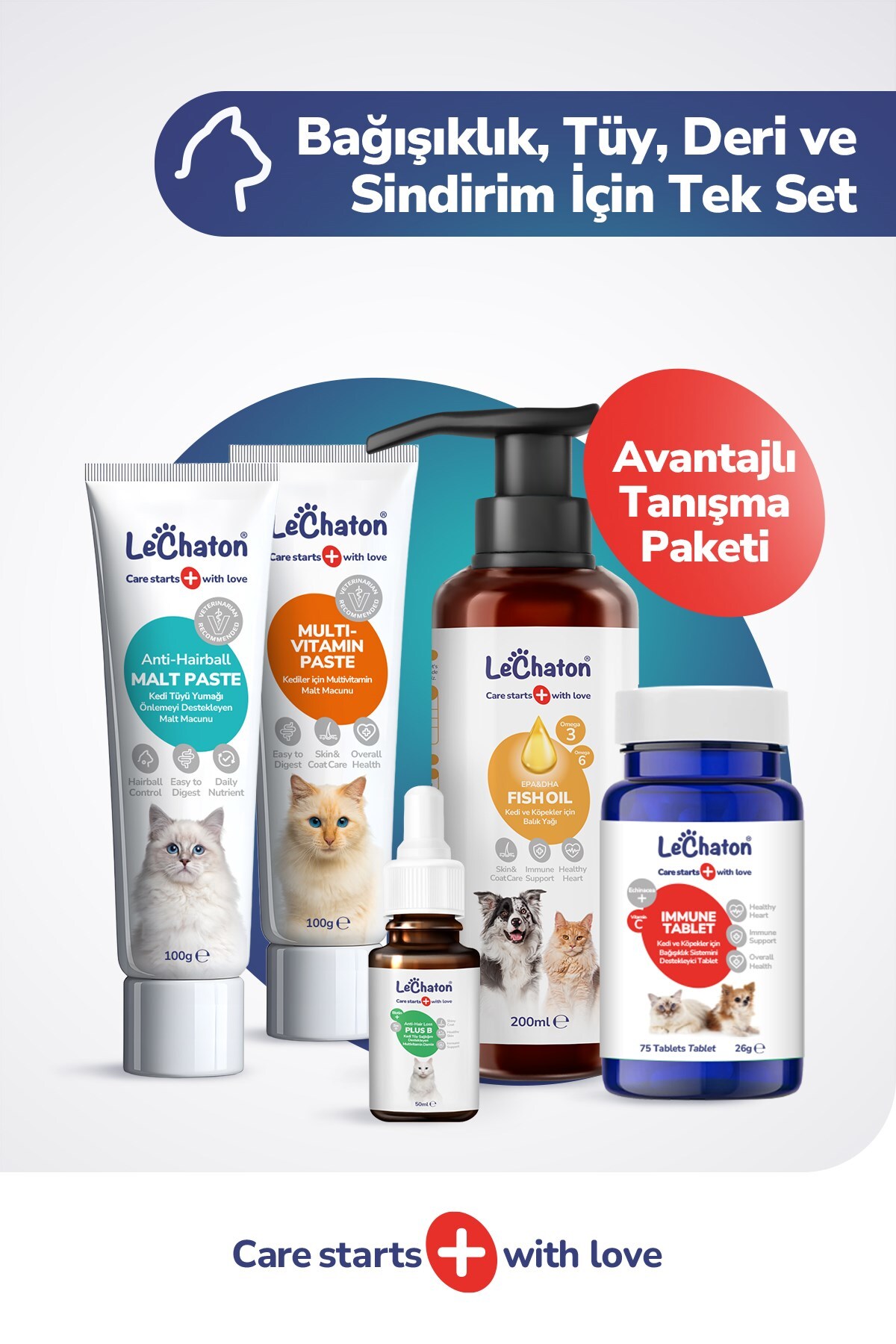مکمل چندفرمی گربه لچاتون پت‌کر LeChaton Pet Care