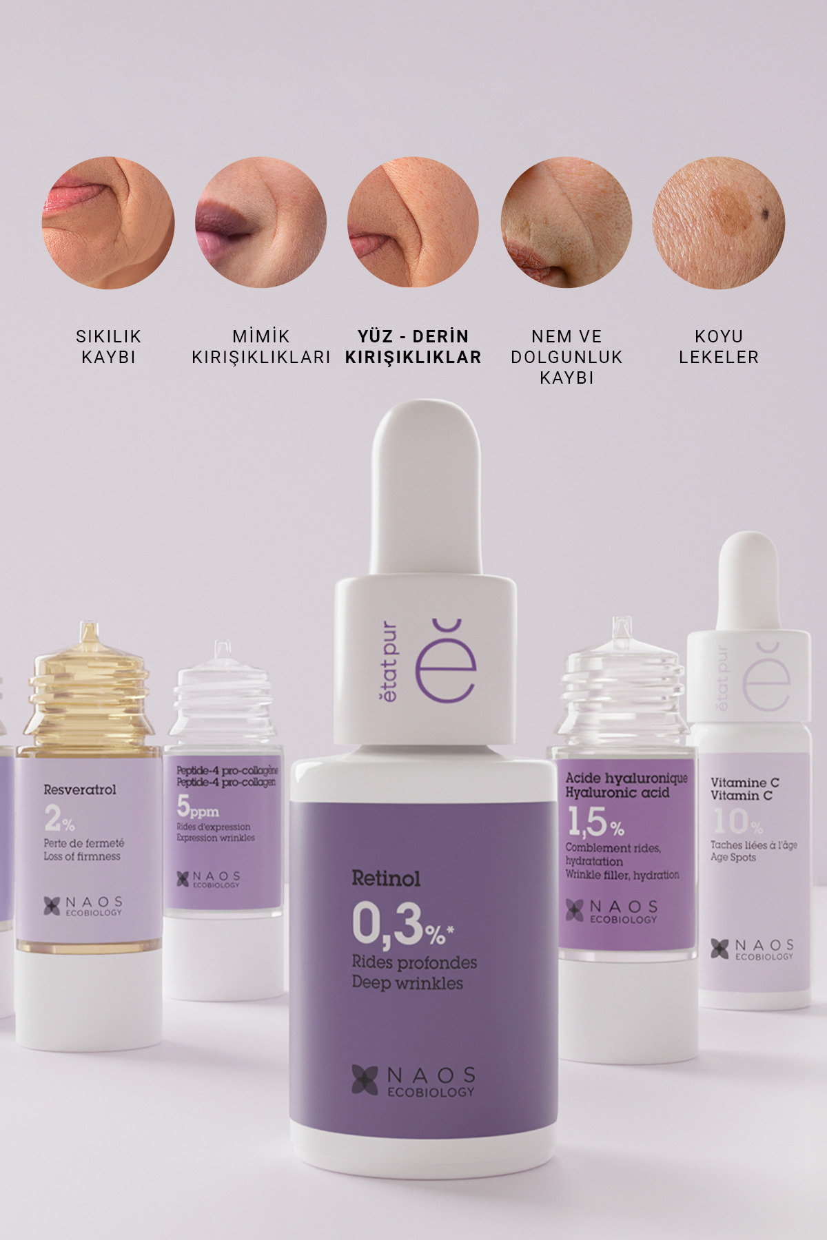 Etat Pur سرم مراقبت از چین و چروک پوست با غلظت پاک کننده Retinol 0.3%