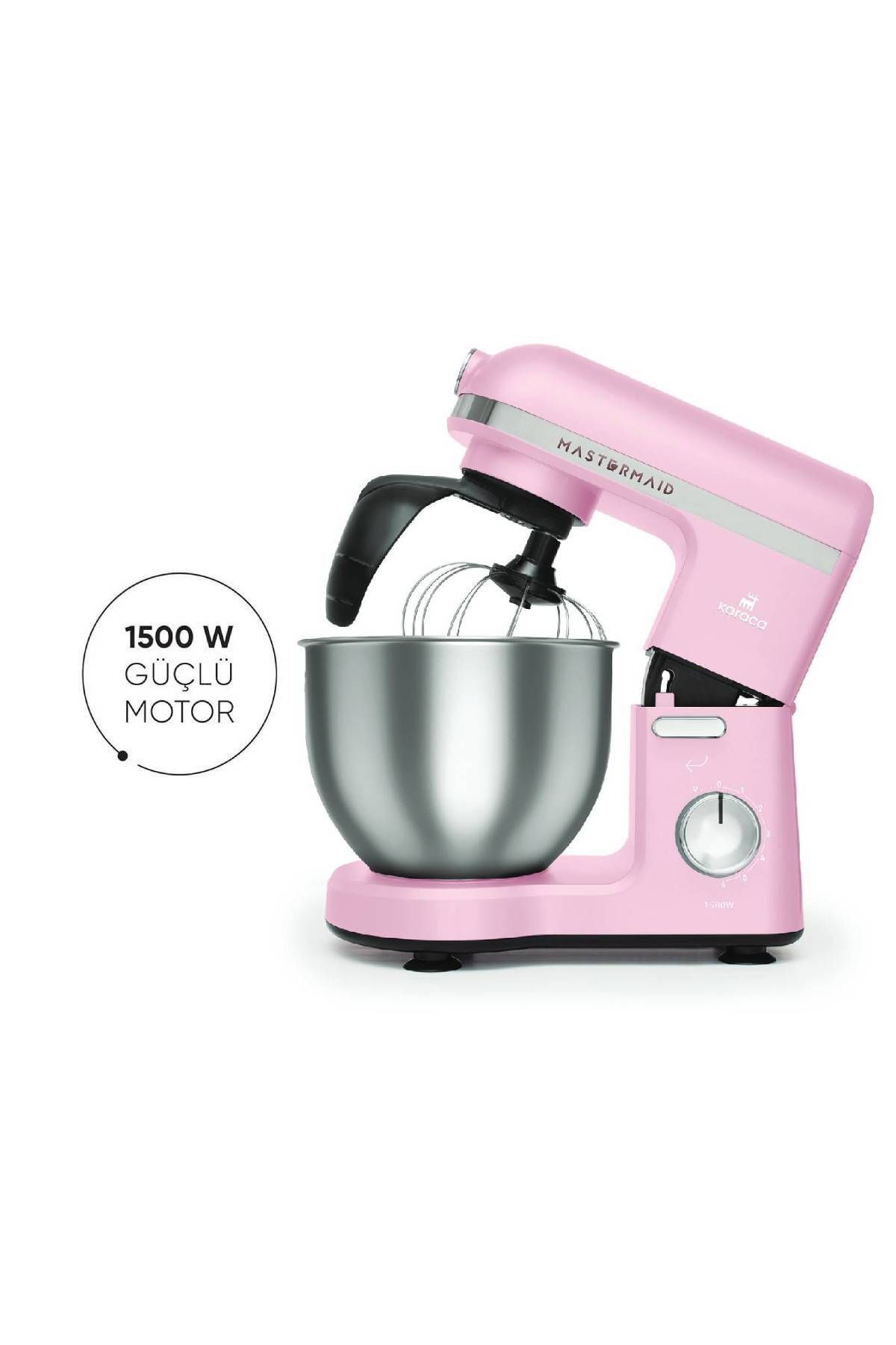 میکسر و ست MASTERMAID CHEF PRO DOUBLE ARM KITCHEN 1500 W صورتی اورجینال Karaca